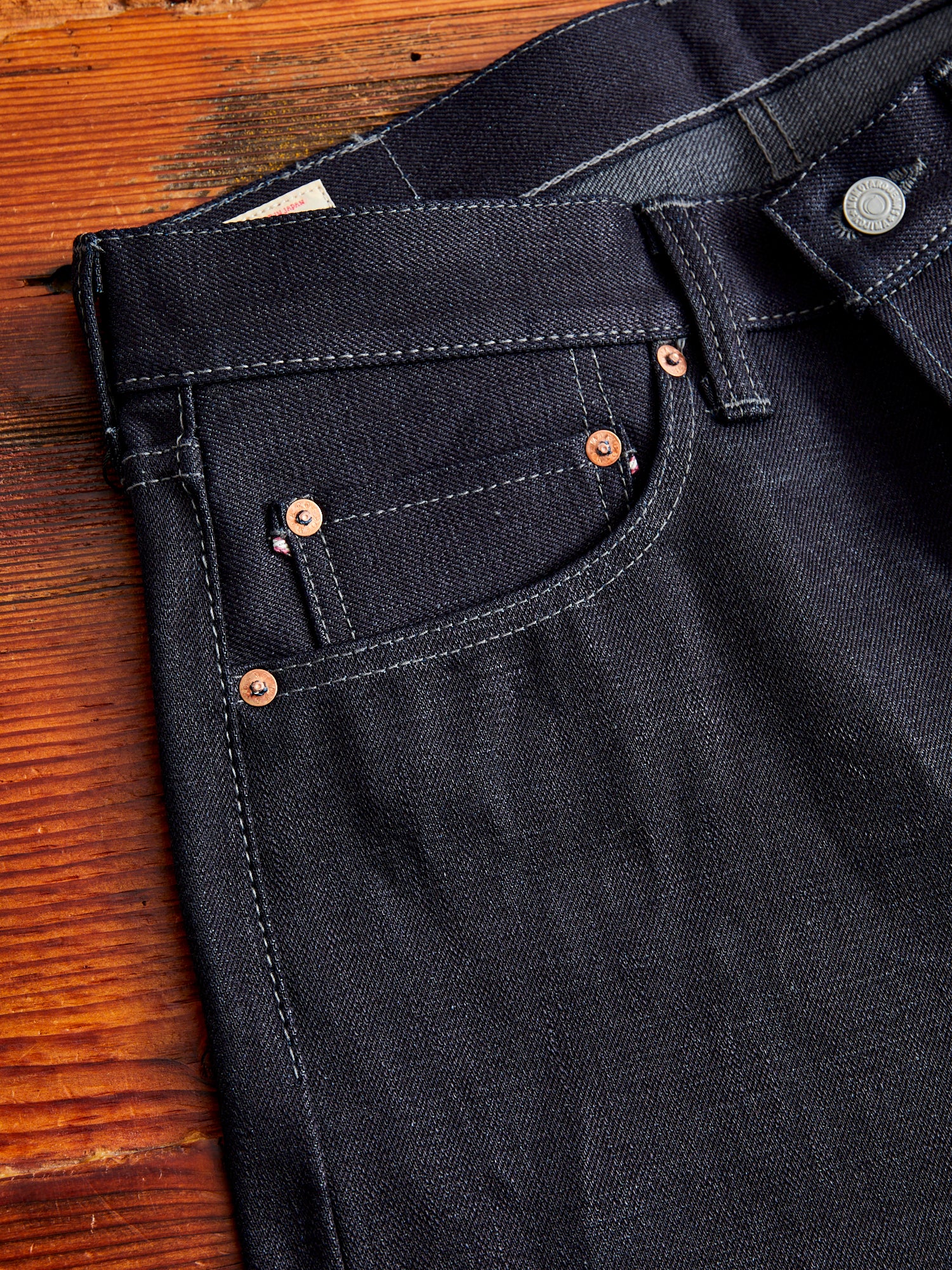 0405-52G "Indigo x Grey" 18oz Selvedge Denim - High Tapered Fit - Image 6