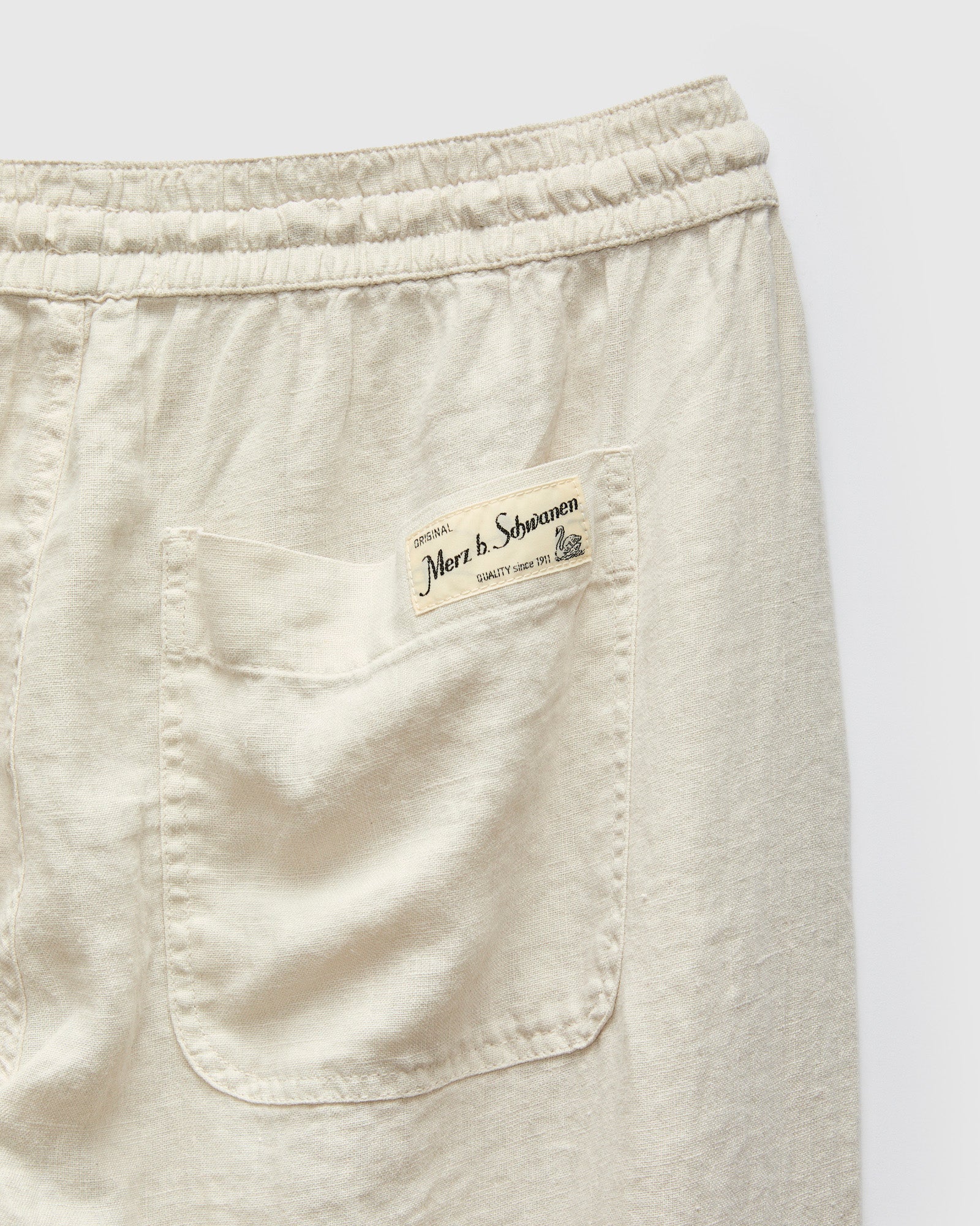 Workers Linen Drawstring Pants in Light Stone - Image 3