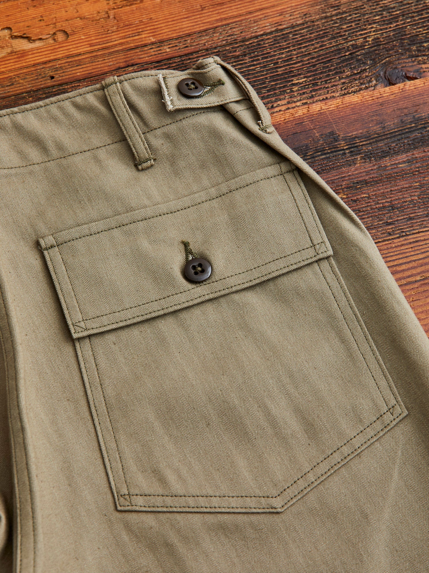 1086 Military Herringbone Pants in Olive Drab Green - Image 10