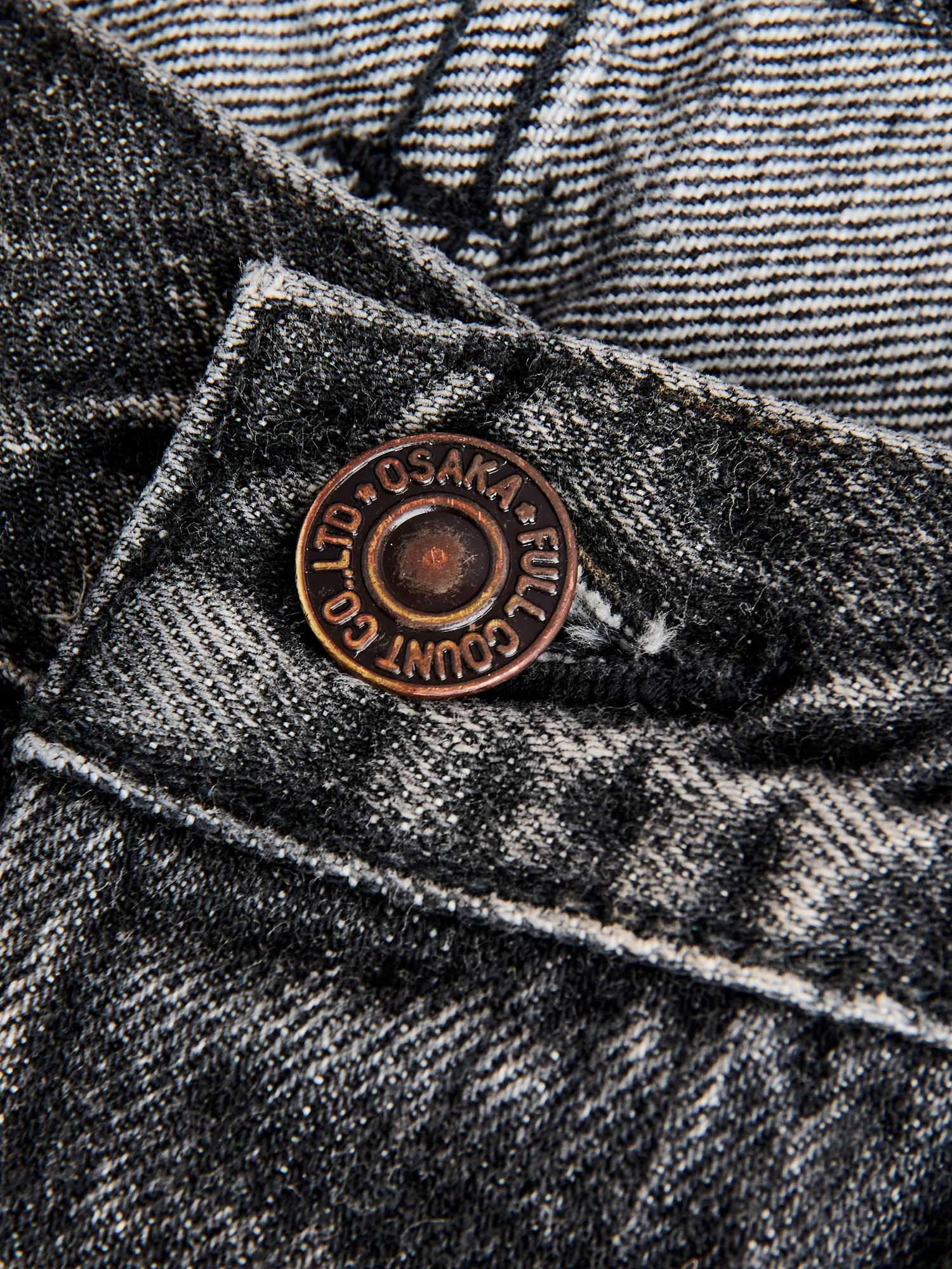 1101BKHW 13.7oz Washed Black Selvedge Denim - Classic Straight Fit - Image 10