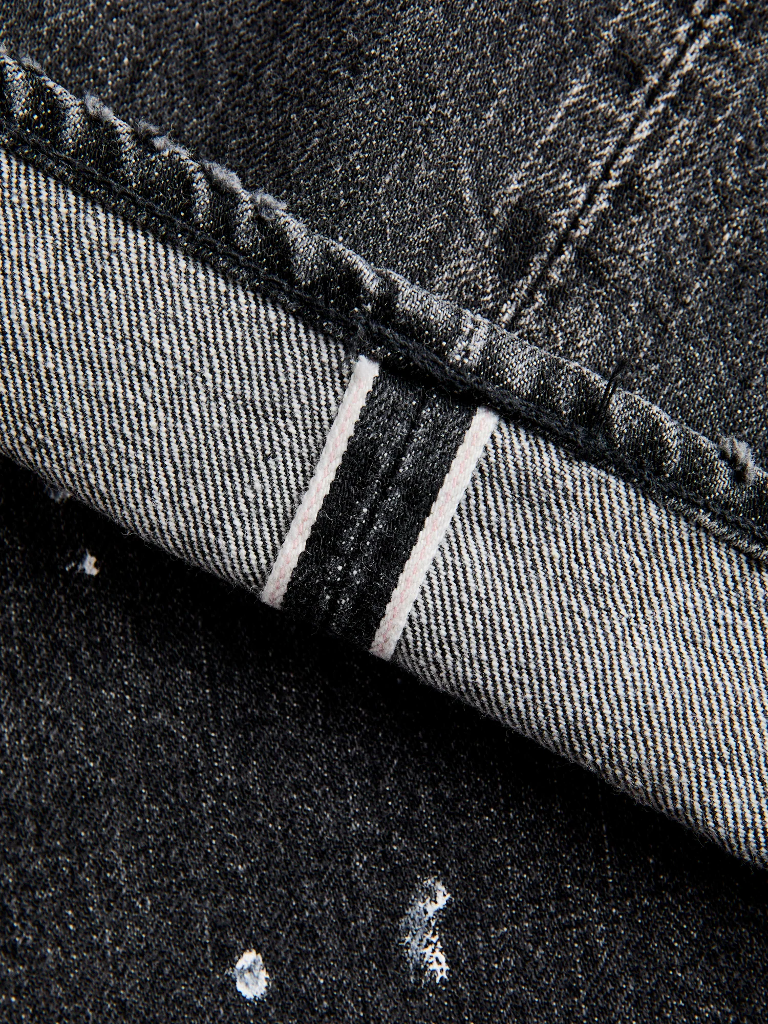 1101BKHW 13.7oz Washed Black Selvedge Denim - Classic Straight Fit - Image 14