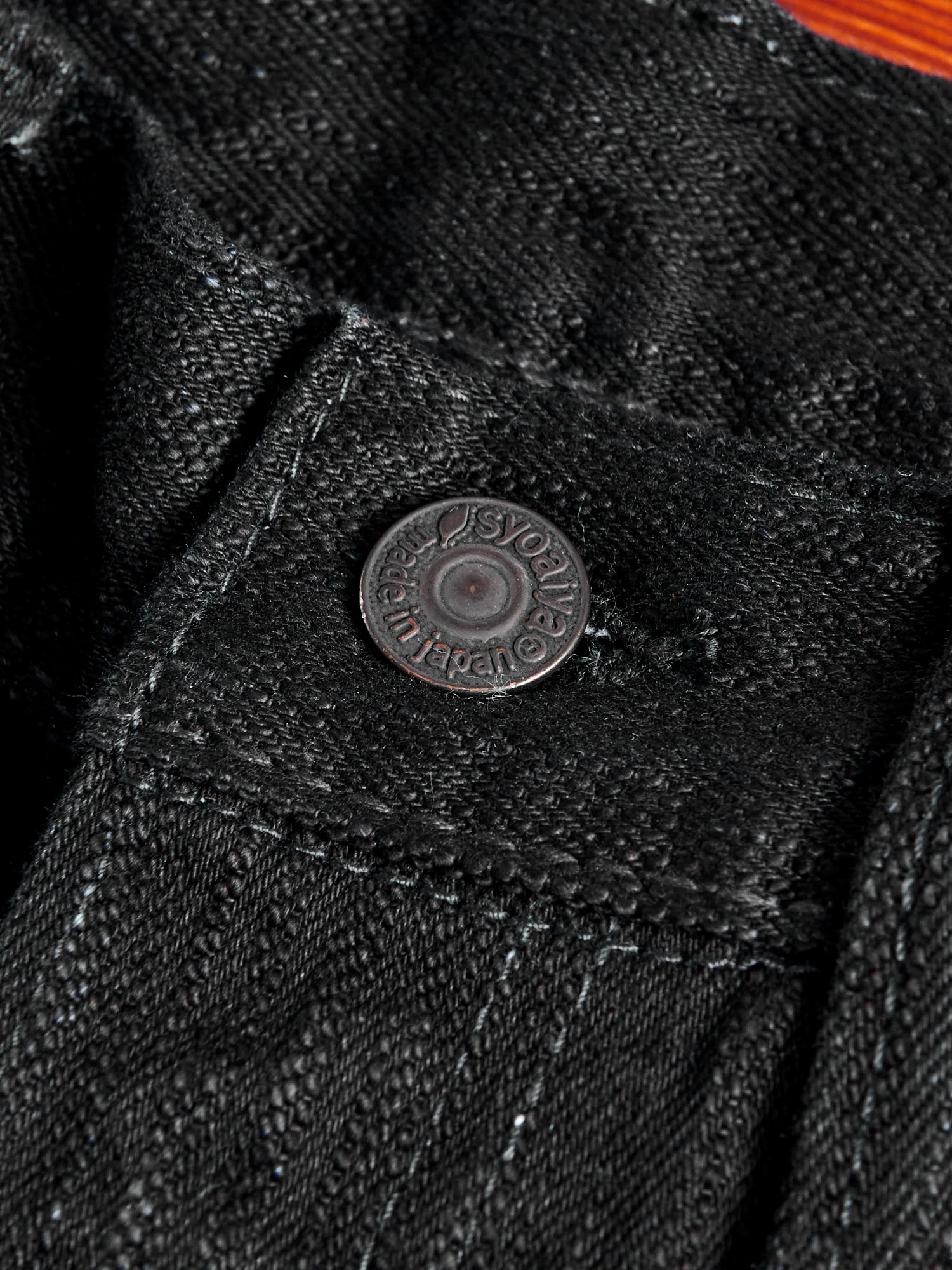 1167-WBK 13oz Rinsed Stretch Double Black Selvedge Denim - Relaxed Tapered Fit - Image 6