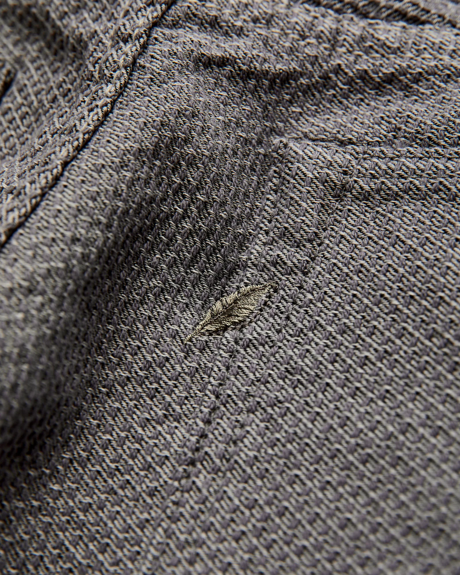 1178-GRY Gray x Black Sashiko Denim - Regular Straight Fit - Image 4