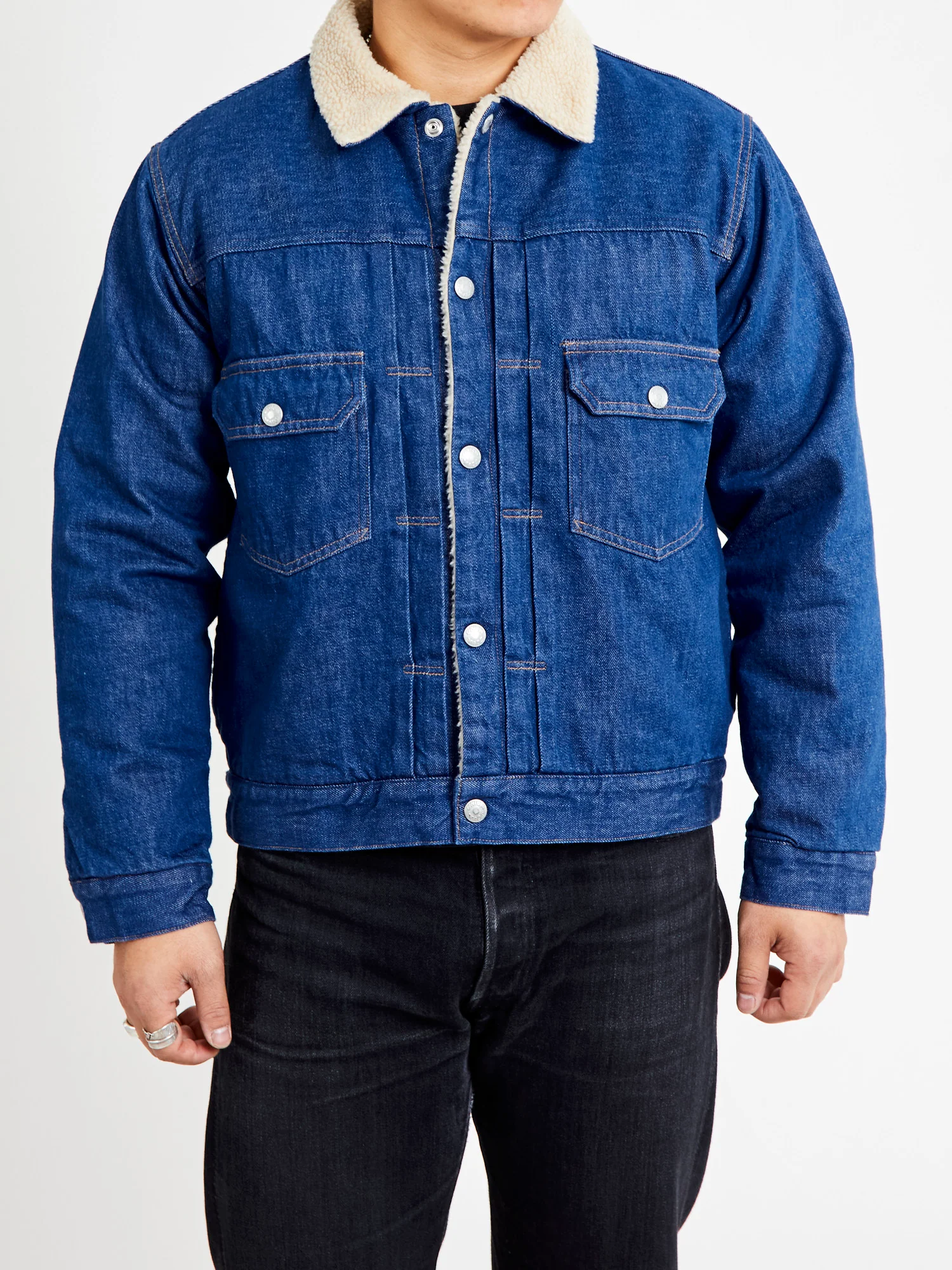 12oz Denim Boa Type 2 Jacket in Indigo - Image 2