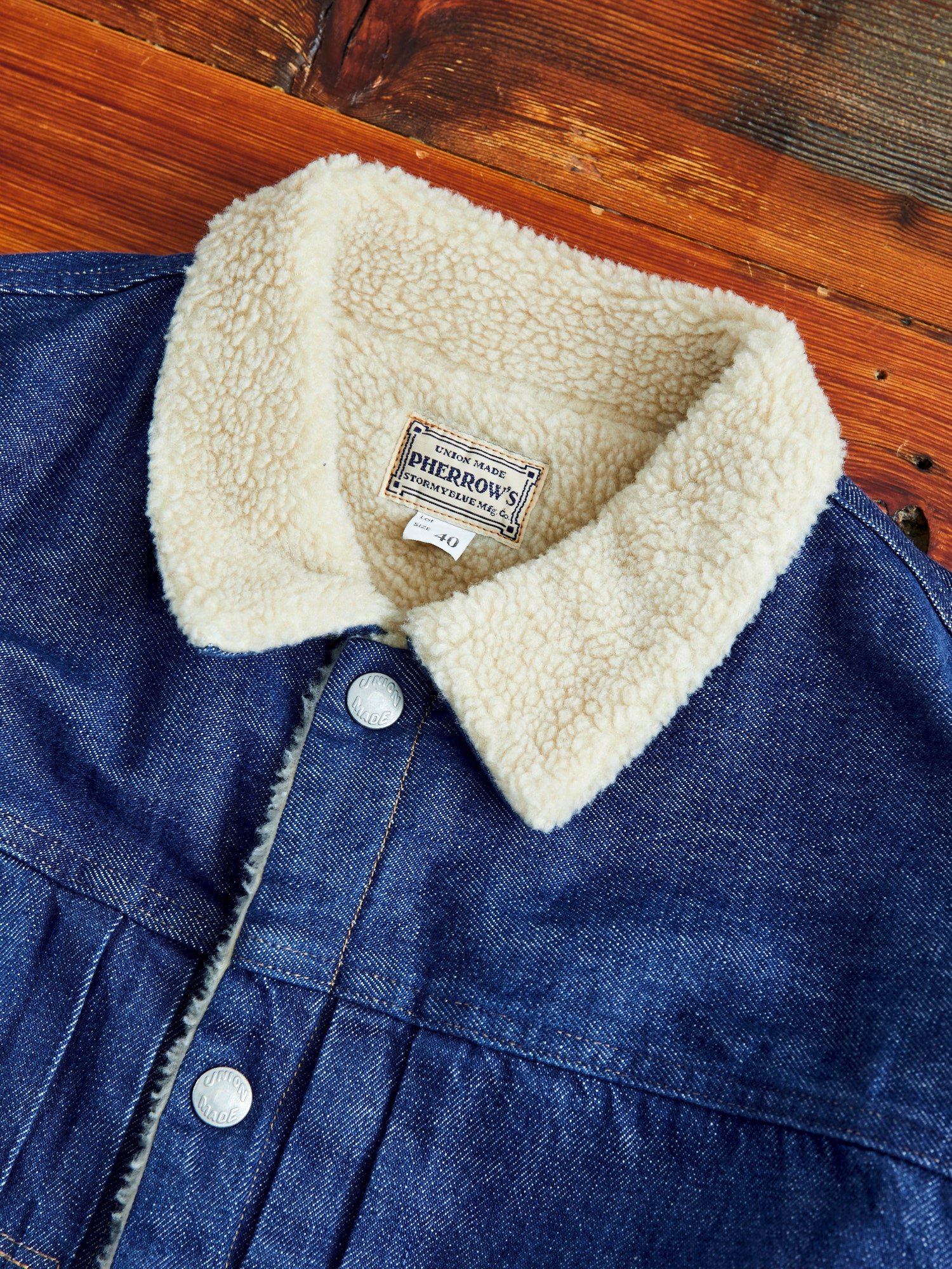 12oz Denim Boa Type 2 Jacket in Indigo - Image 4