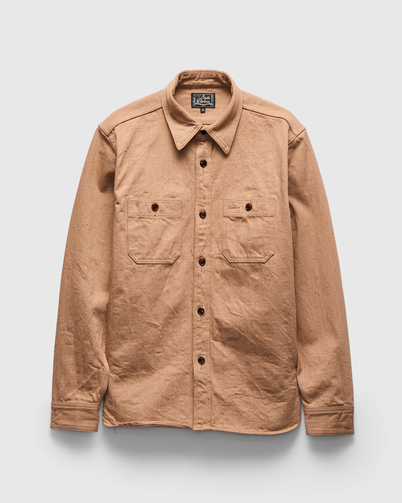 "Fox Cotton" Work Shirt in Brown