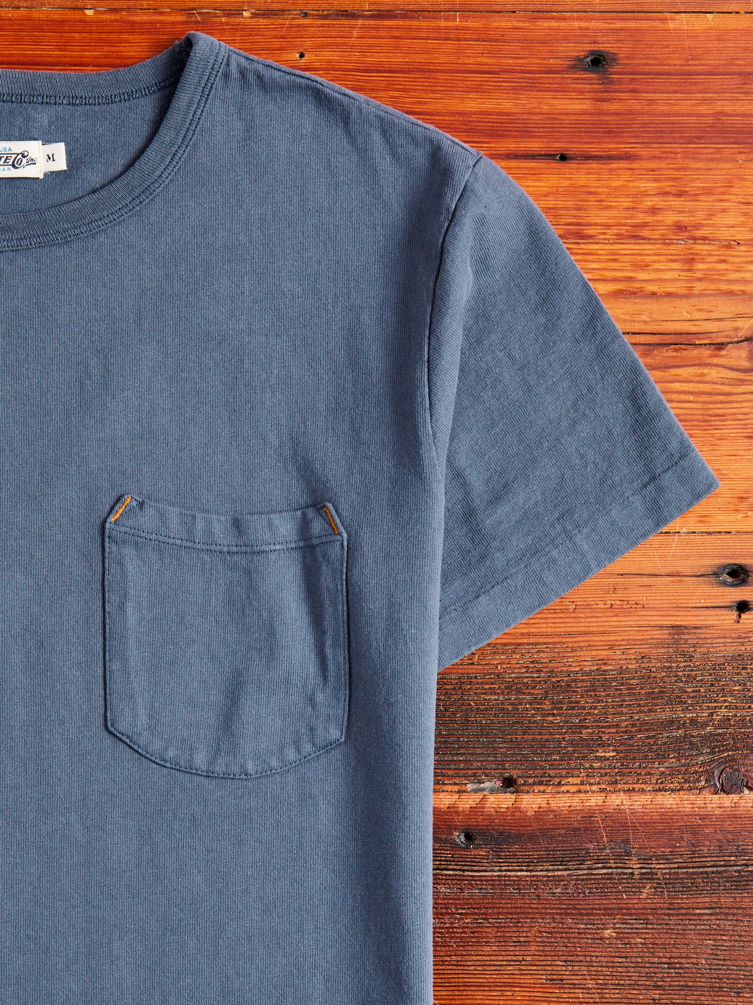 13oz Pocket T-Shirt in Faded Blue - Image 4