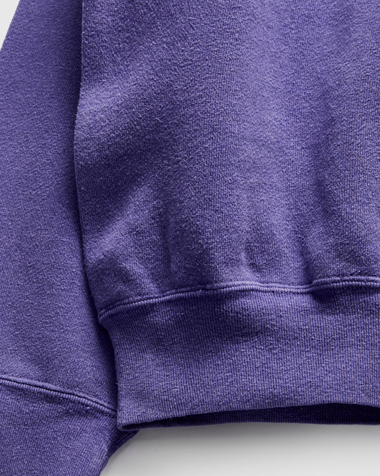 14G Brushed Fleece Crewneck in Purple Navy - Image 5