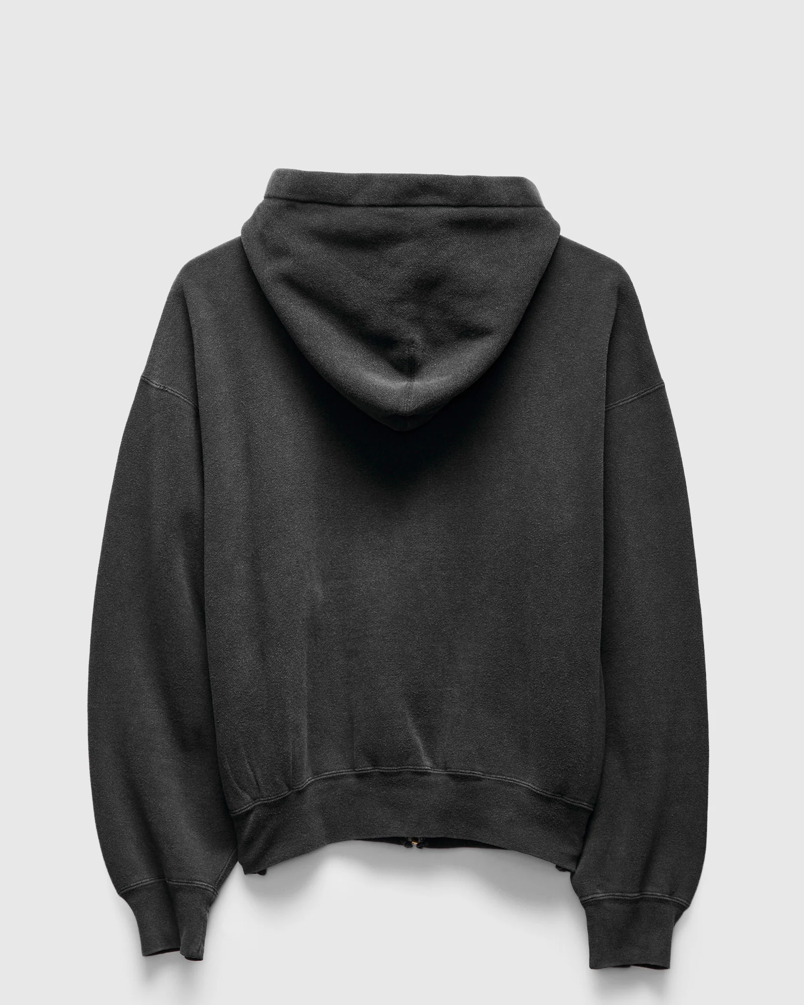 14G Brushed Fleece Zip Hoodie in Black - Image 3