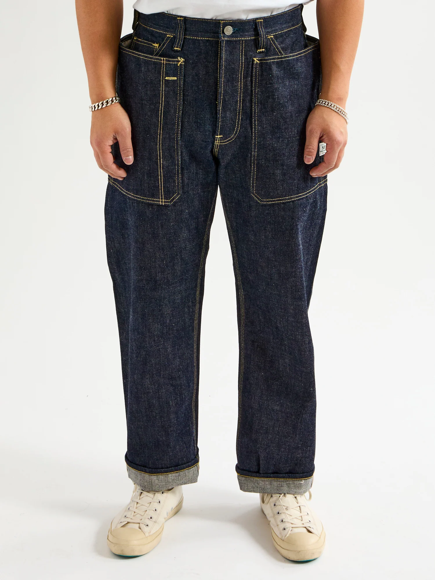 14oz Selvedge Denim Fall Leaf R Stream Pants in Indigo - Image 2