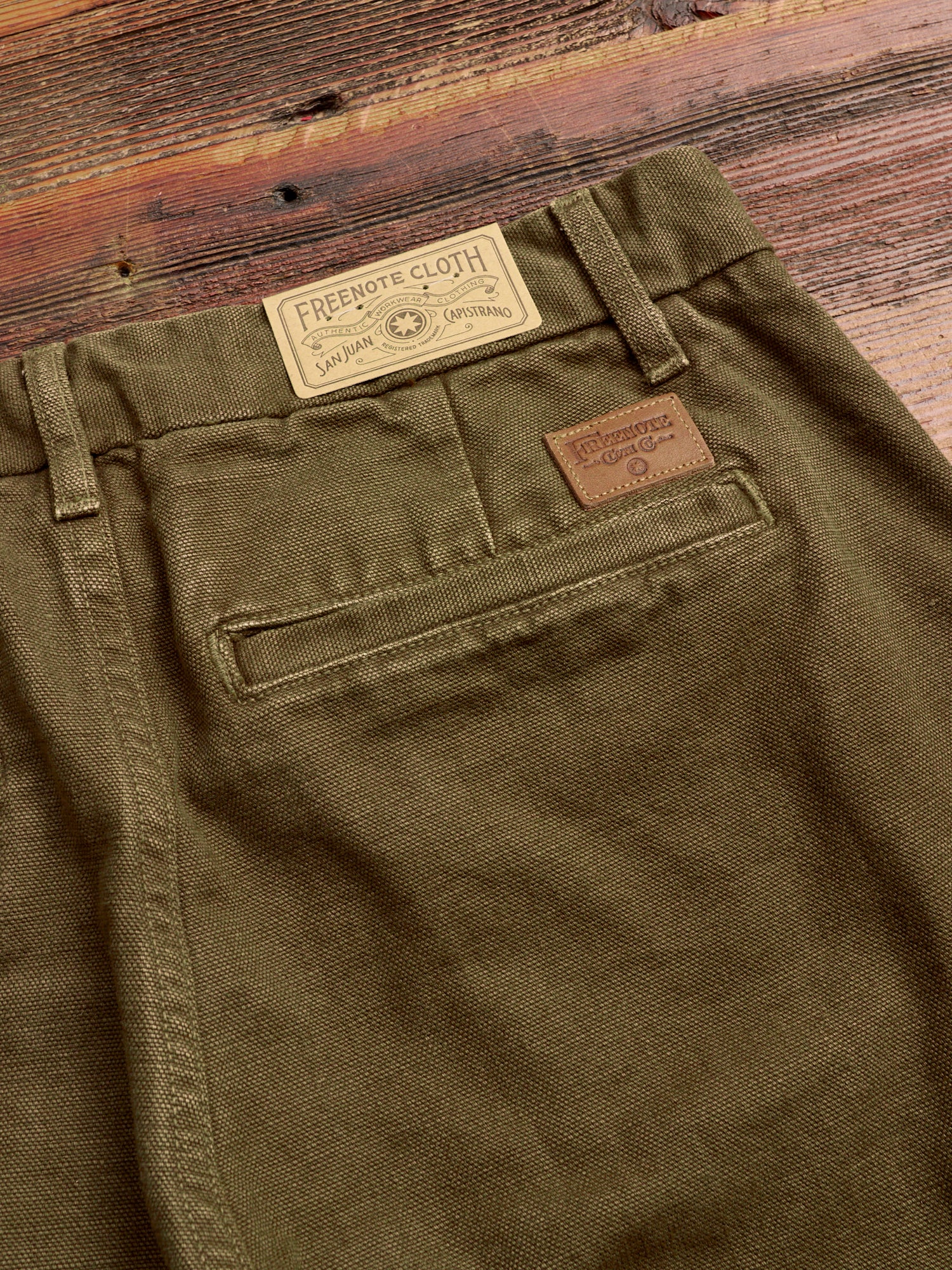 14oz Slub Workers Chino in Army Green - Image 8