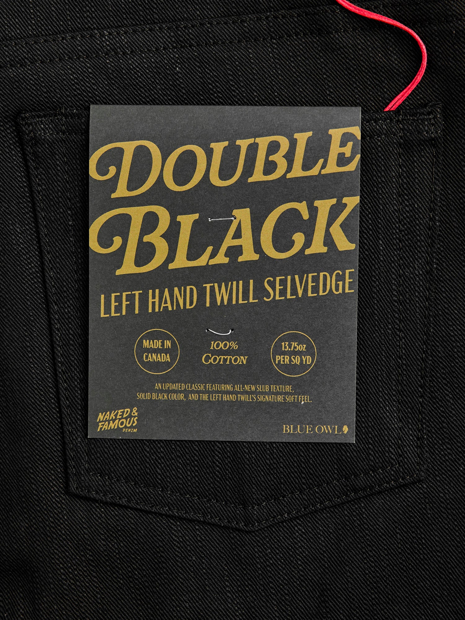 "Anniversary Left Hand Twill - Double Black Edition" 13.75oz Selvedge Denim - Weird Guy Fit - Image 4