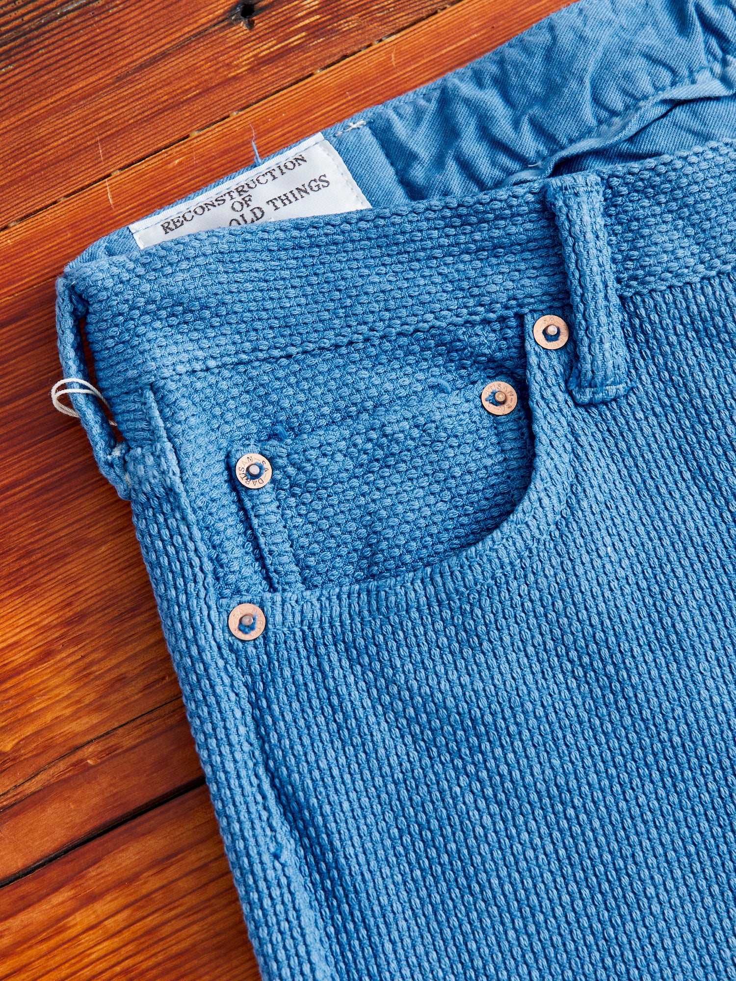 "Awa-Ai" Asagi Indigo Sashiko Pants - Regular Tapered Fit - Image 4