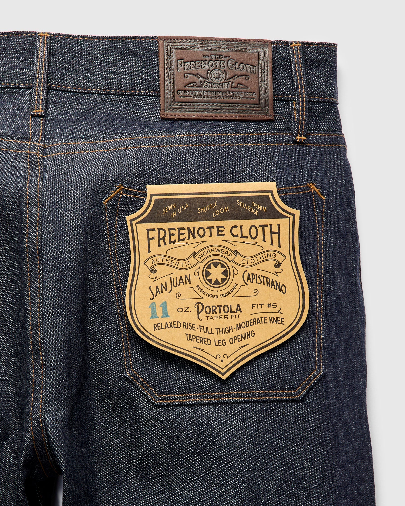 "1900s Portola" 11oz Selvedge Denim - Tapered Fit - Image 4