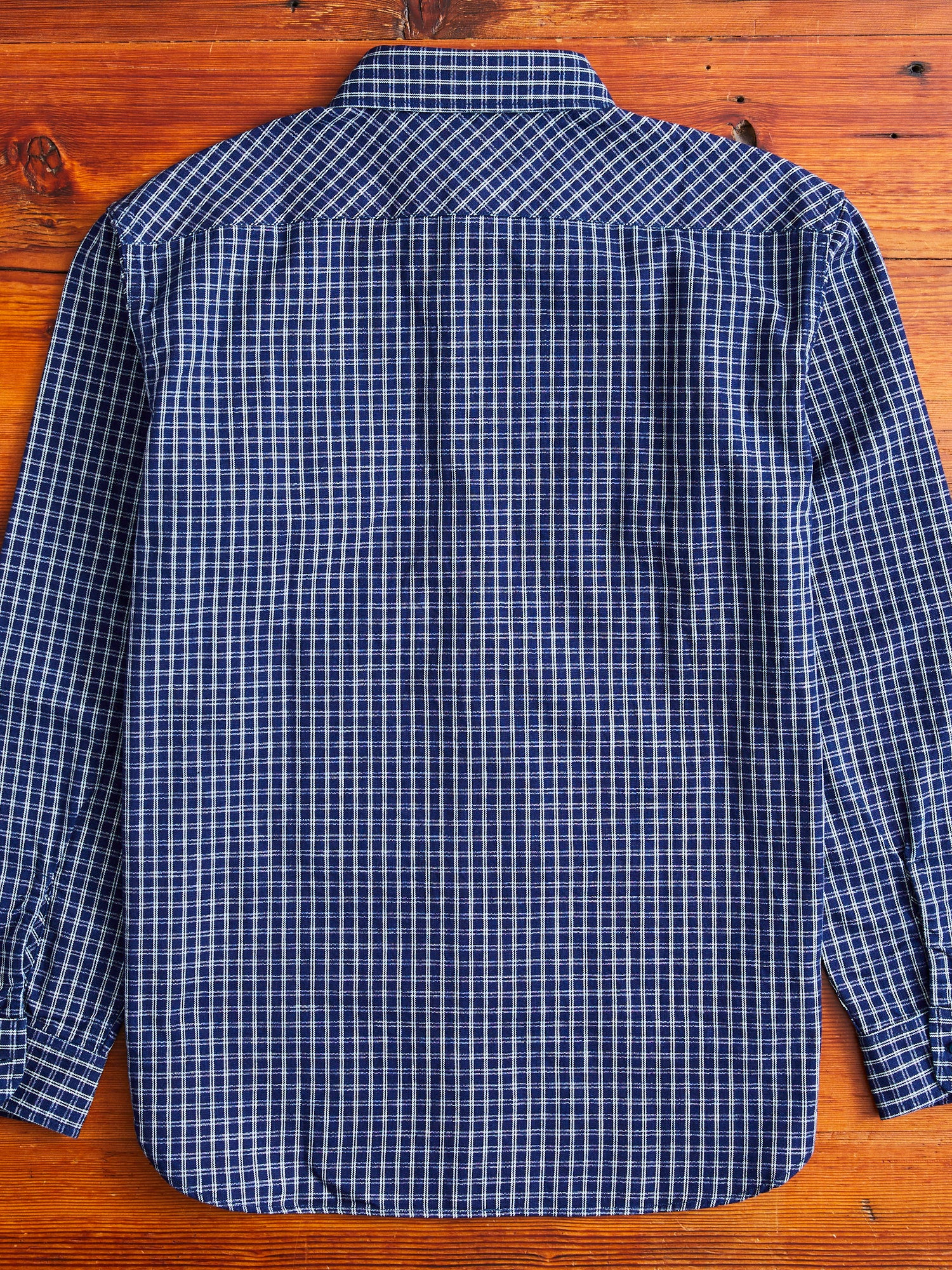 1940s Work Shirt in Indigo Check - Image 8