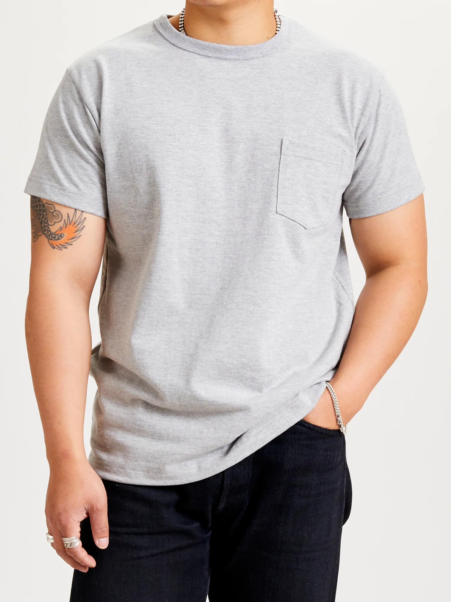 2-Pack Heavyweight Pocket T-Shirts in Heather Grey - Image 2