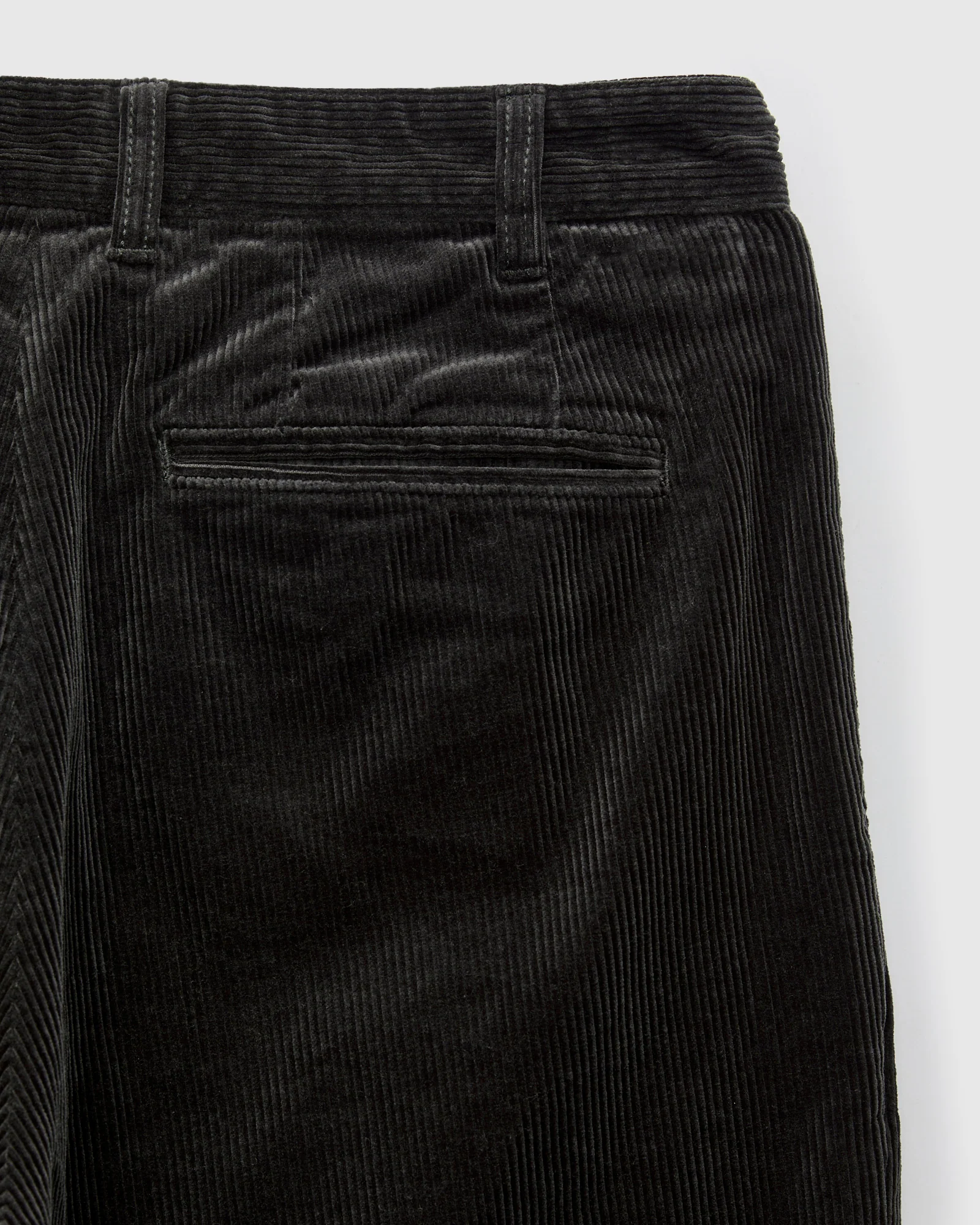 2-Pleat Corduroy Trousers in Charcoal - Image 3