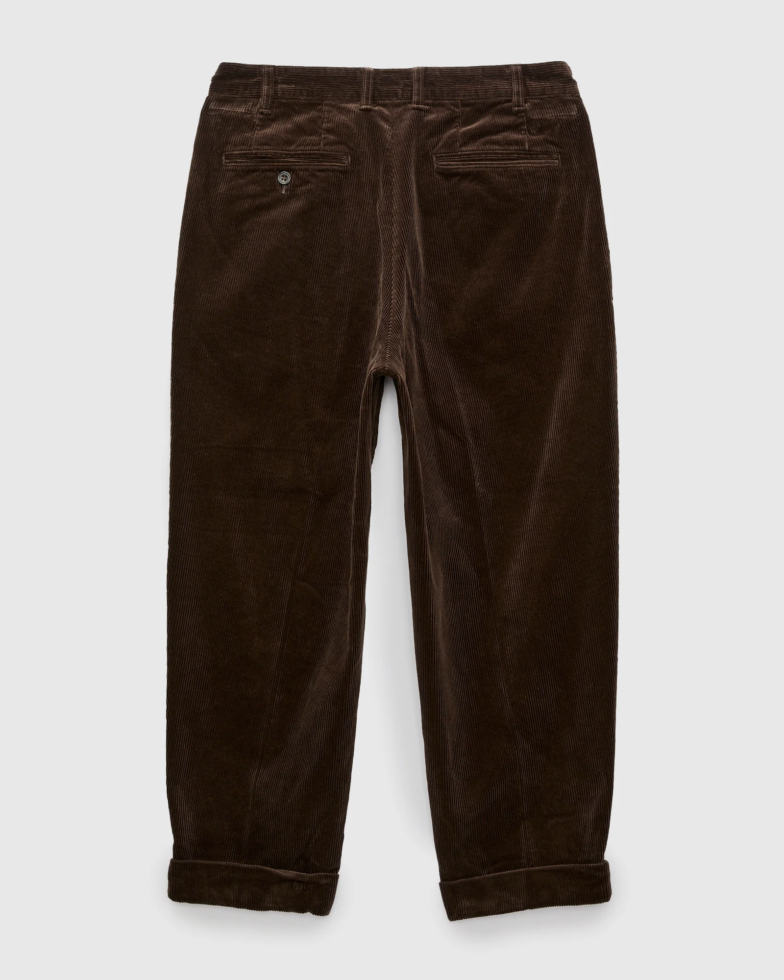 2-Pleat Corduroy Trousers in Dark Brown - Image 2