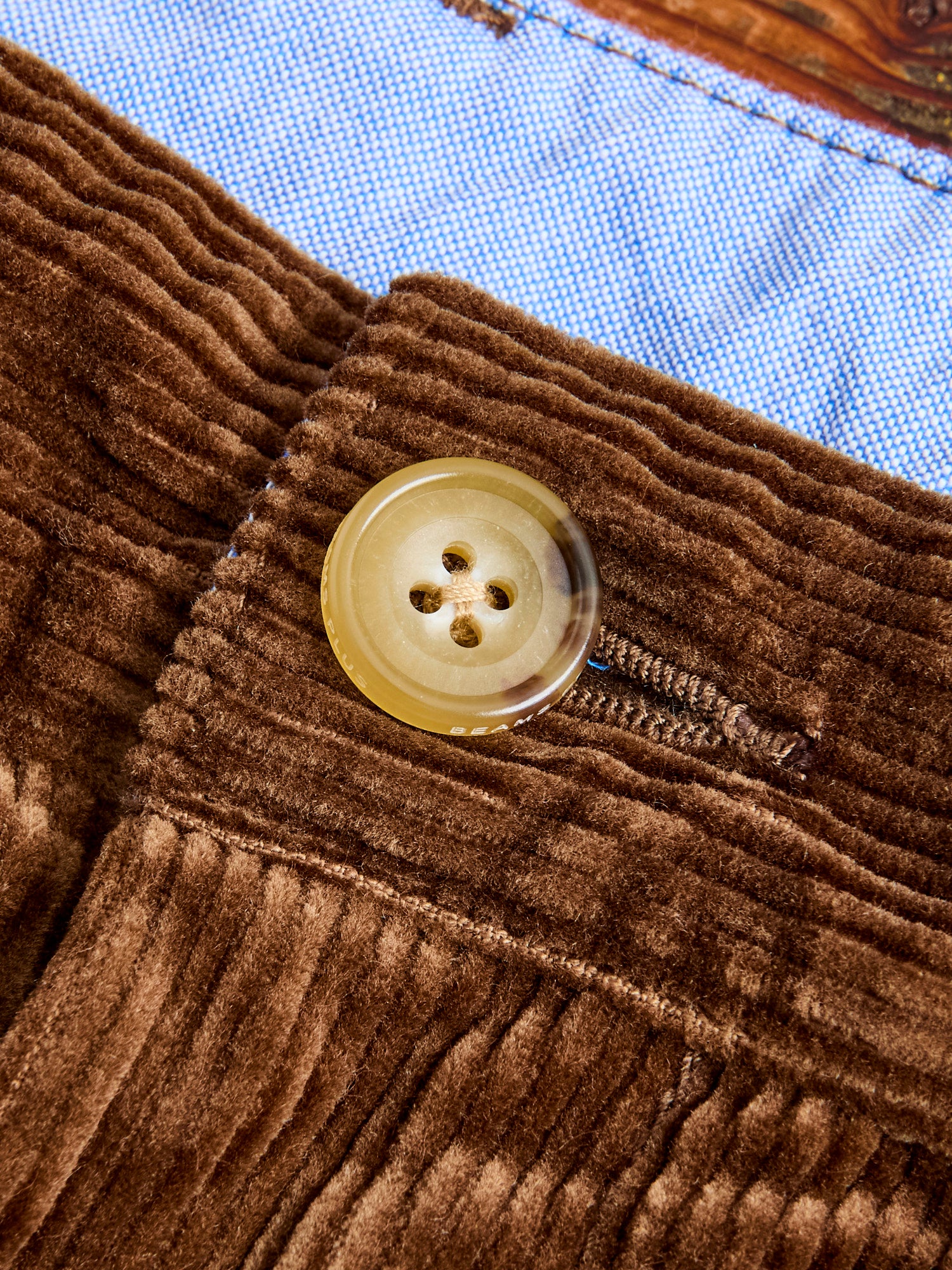 2-Pleat Corduroy Trousers in Golden Brown - Image 6
