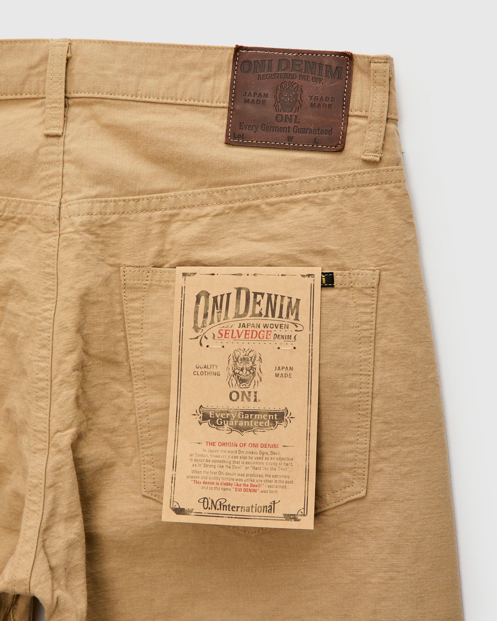200-8BE "Beige Betacham" 8oz Selvedge Chambray Pants - Wide Straight Fit - Image 4