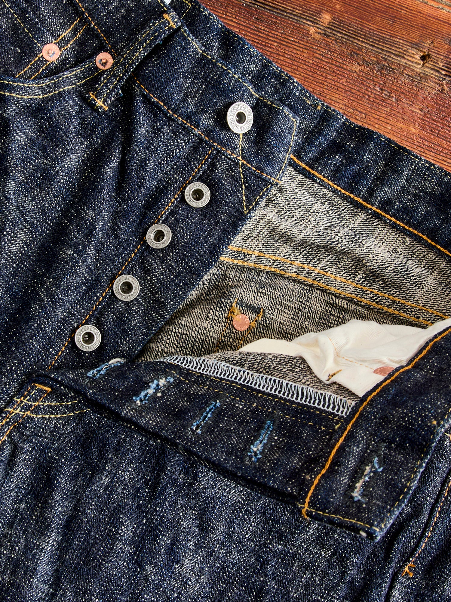 246 "Kasuri" 17oz Slub Selvedge Denim - Clean Straight Fit - Image 9