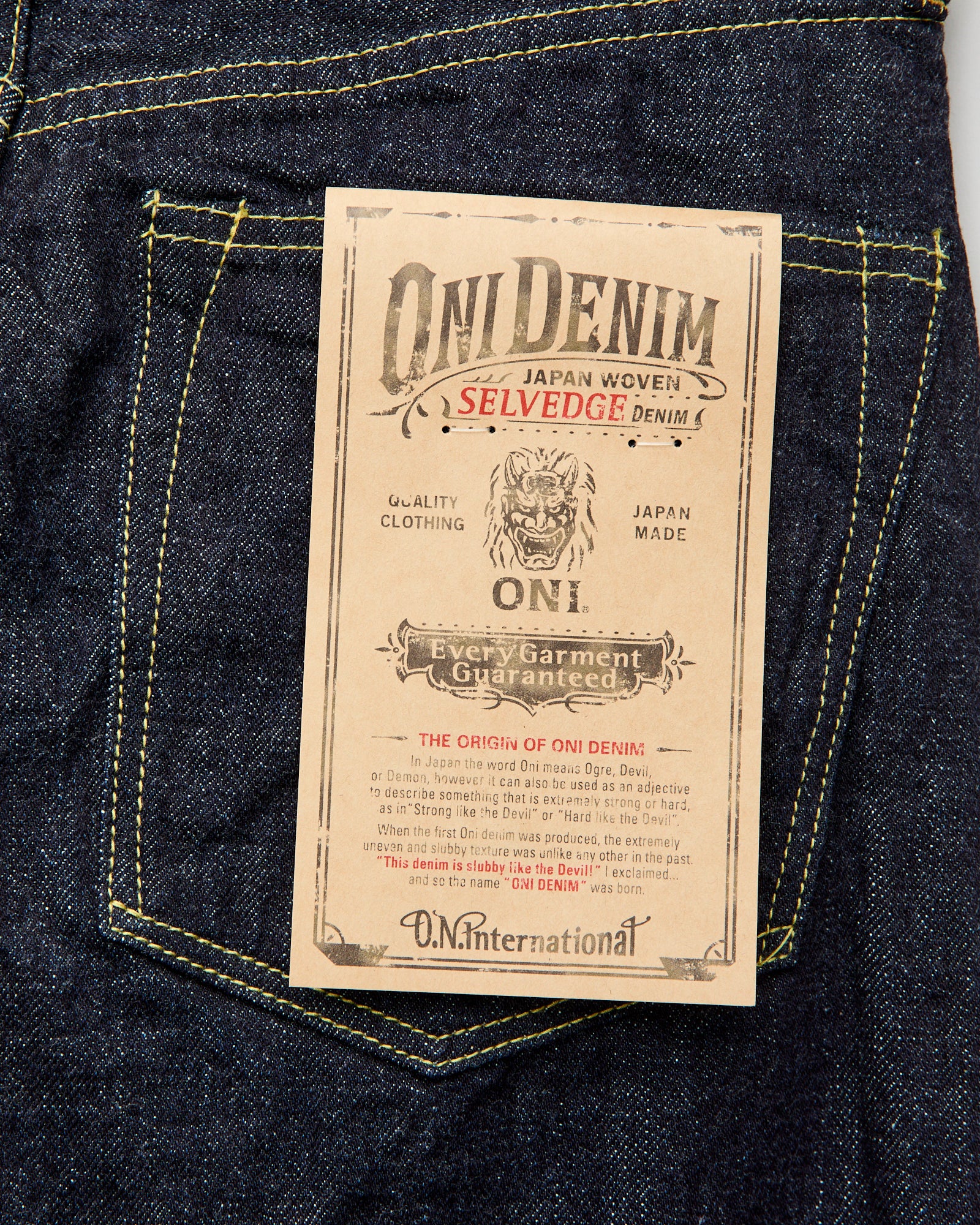 ONI-246 "Low Tension" 15oz Selvedge Denim - Clean Straight Fit - Image 5