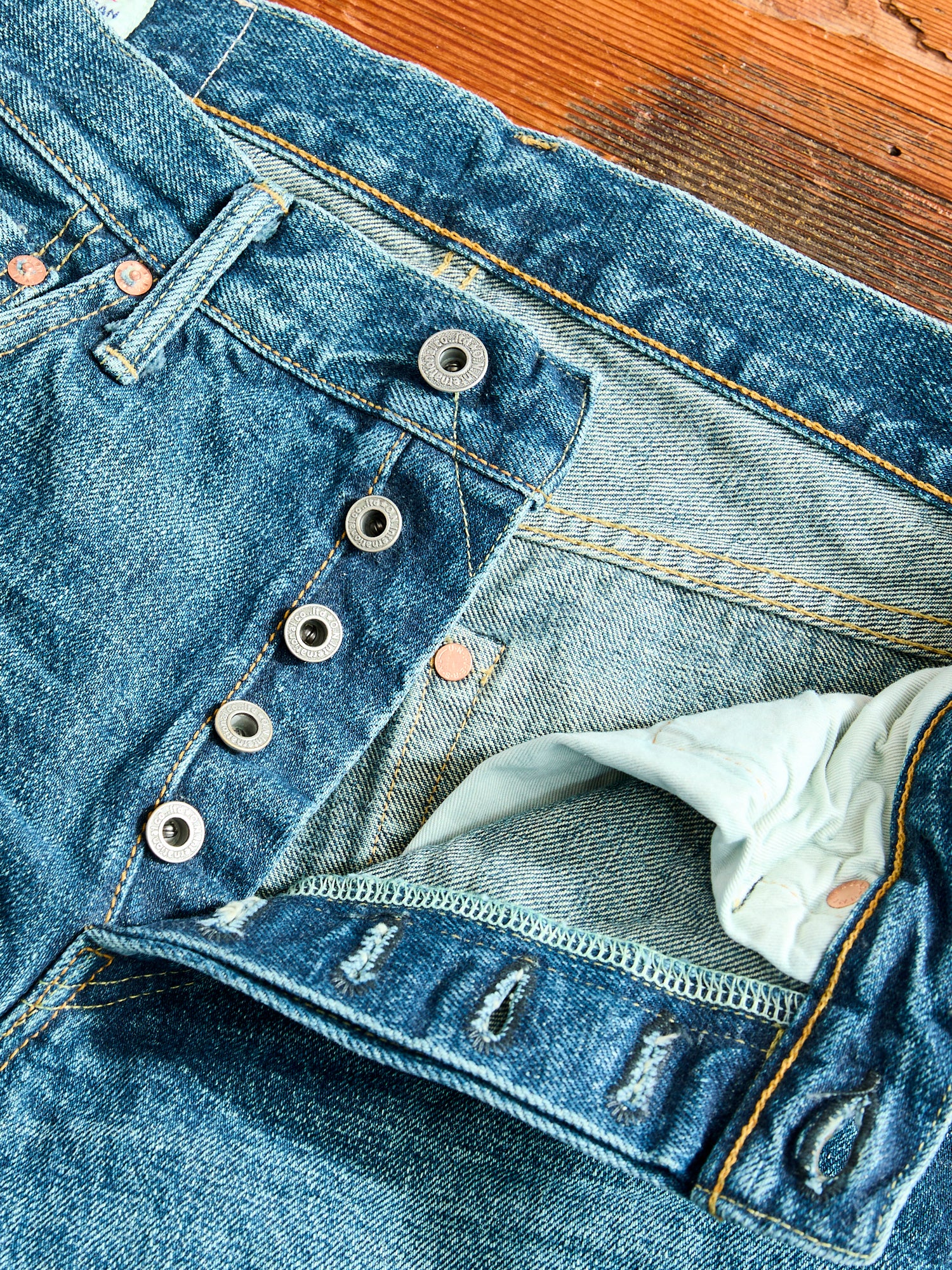 246-USED "Ishikawadai" 15oz Washed Selvedge Denim - Clean Straight Fit - Image 6