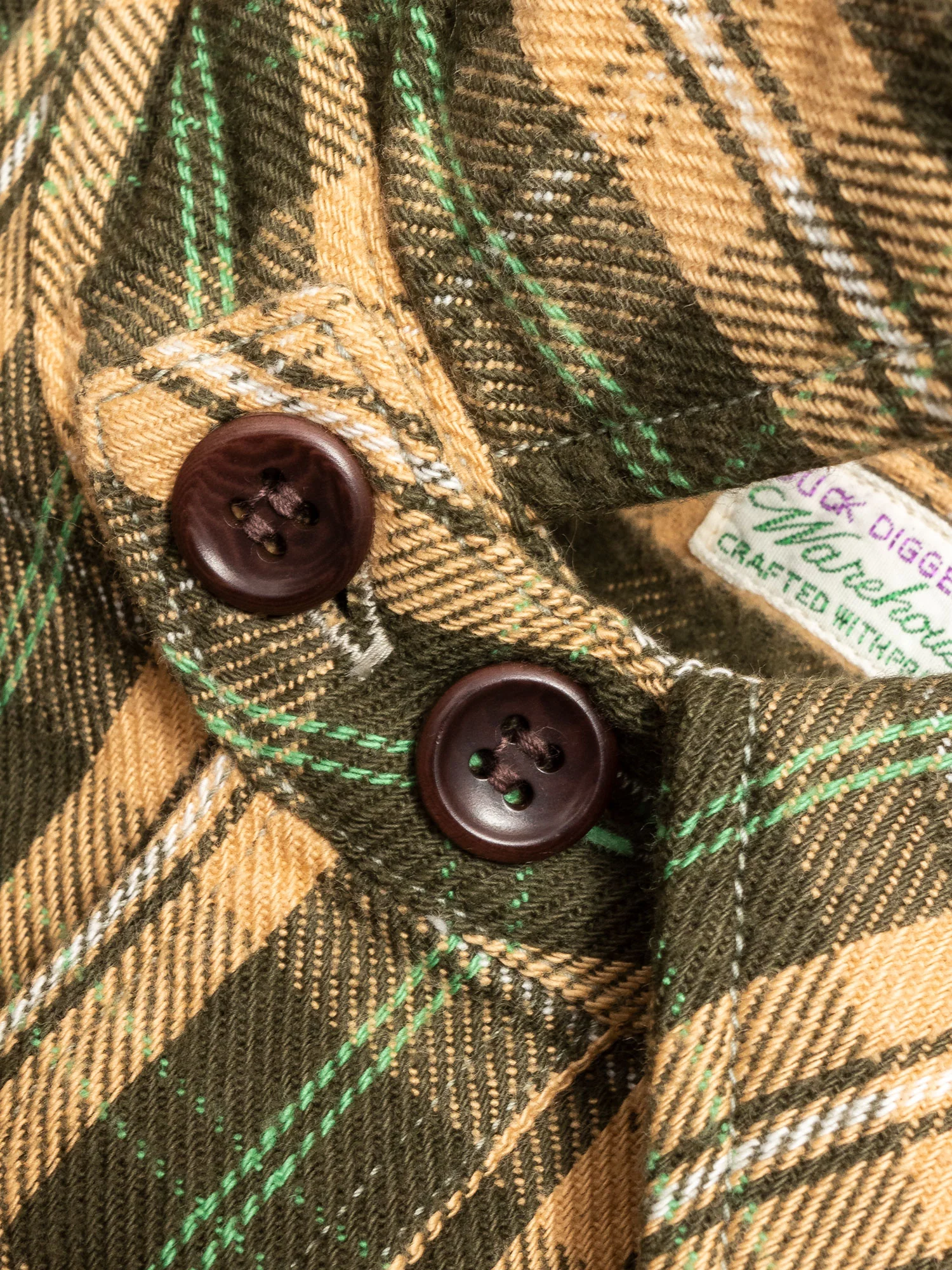 3022 Brushed Flannel Shirt in Beige - Image 4