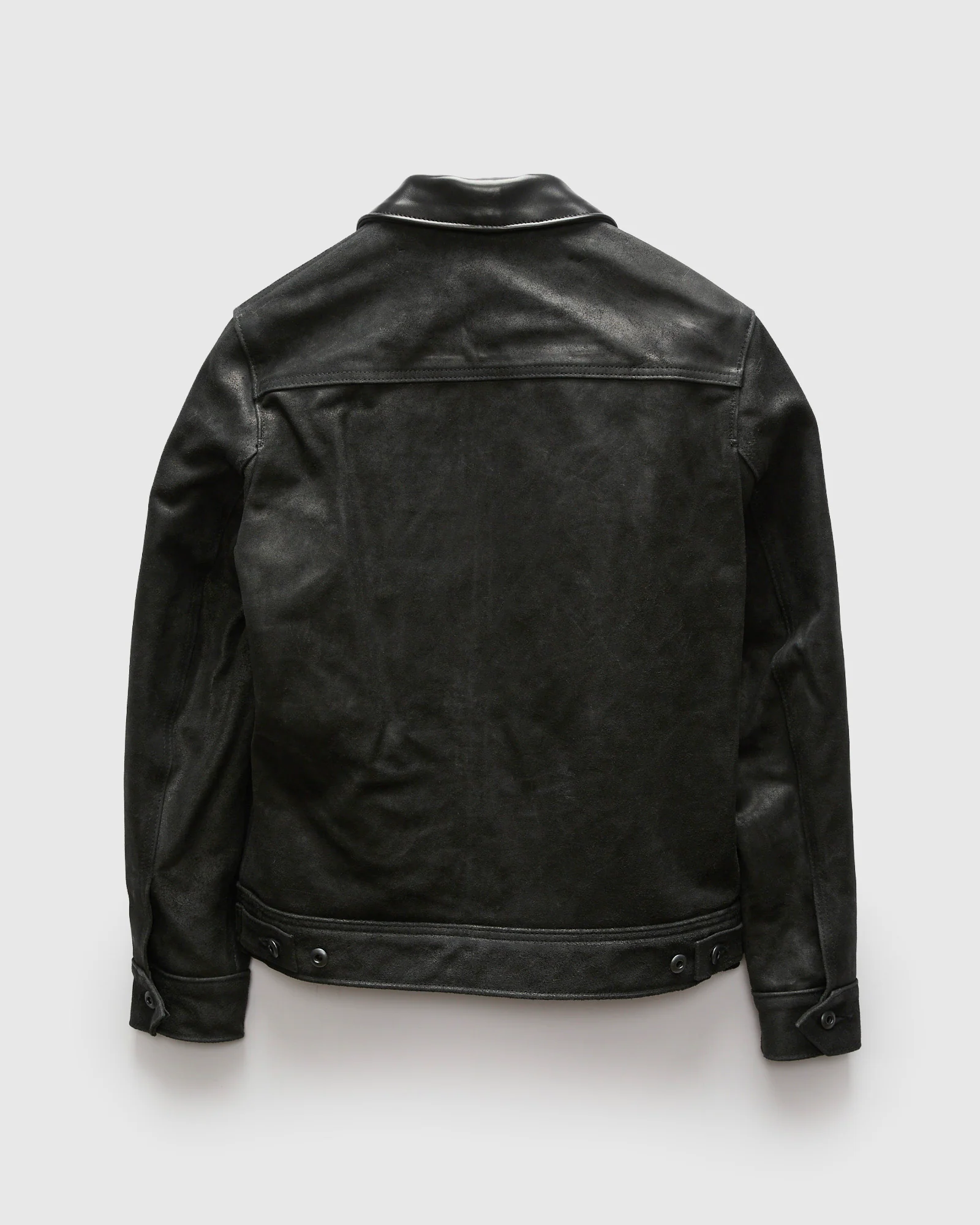 371 Sueded Cowhide Delivery Jacket in Black - Image 3
