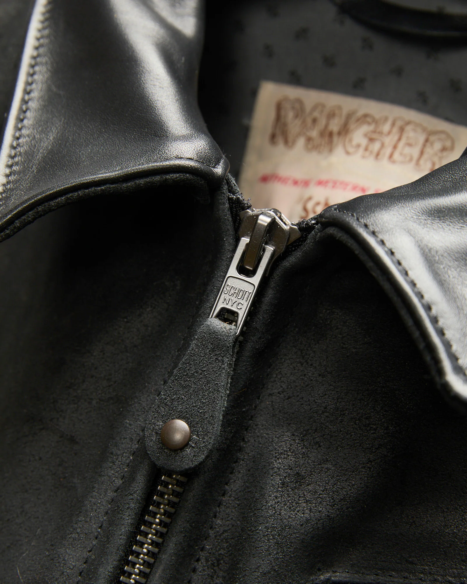 371 Sueded Cowhide Delivery Jacket in Black - Image 5