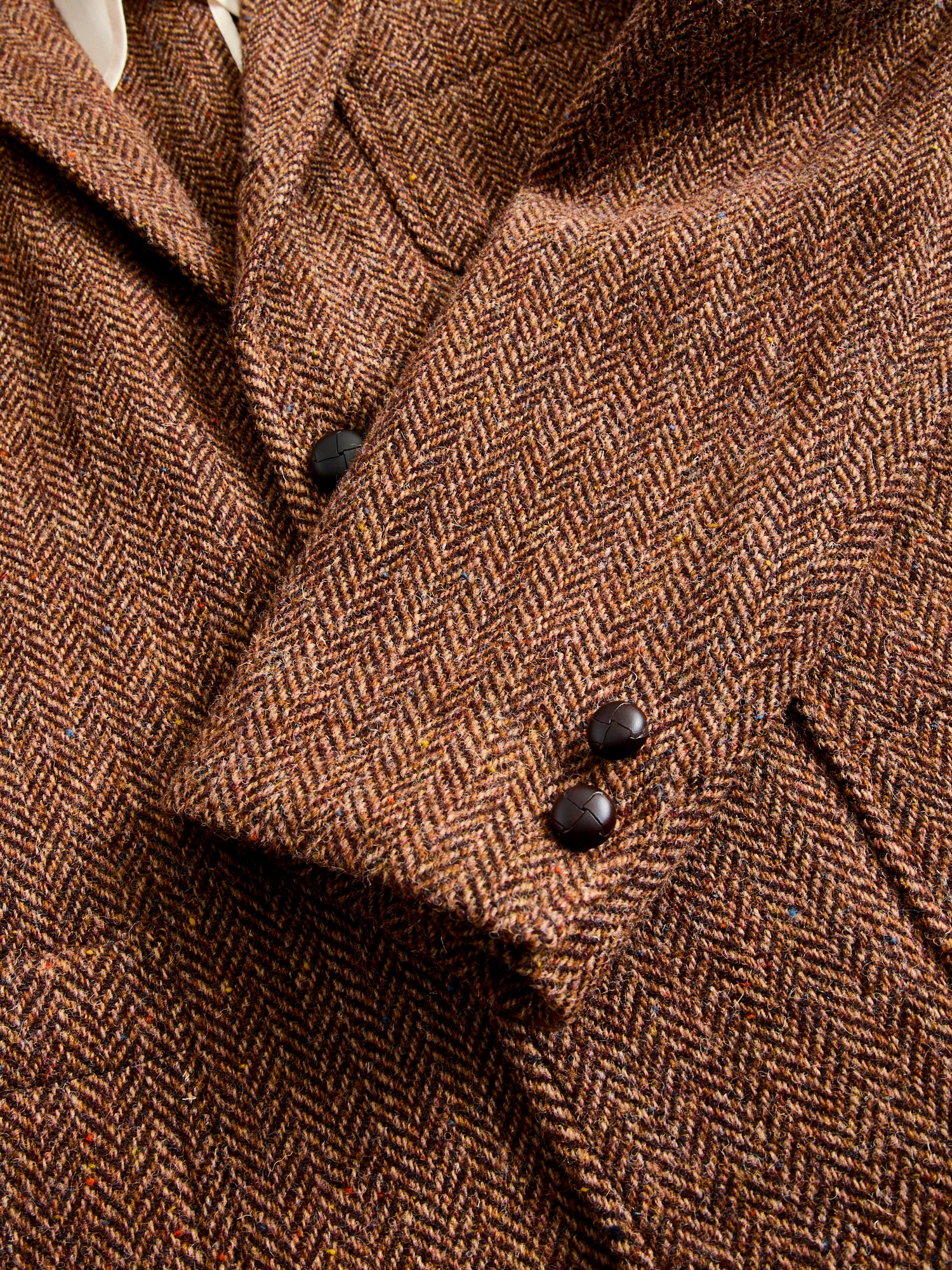 3B Comfort Harris Tweed Jacket in Lt Brown Herringbone - Image 6