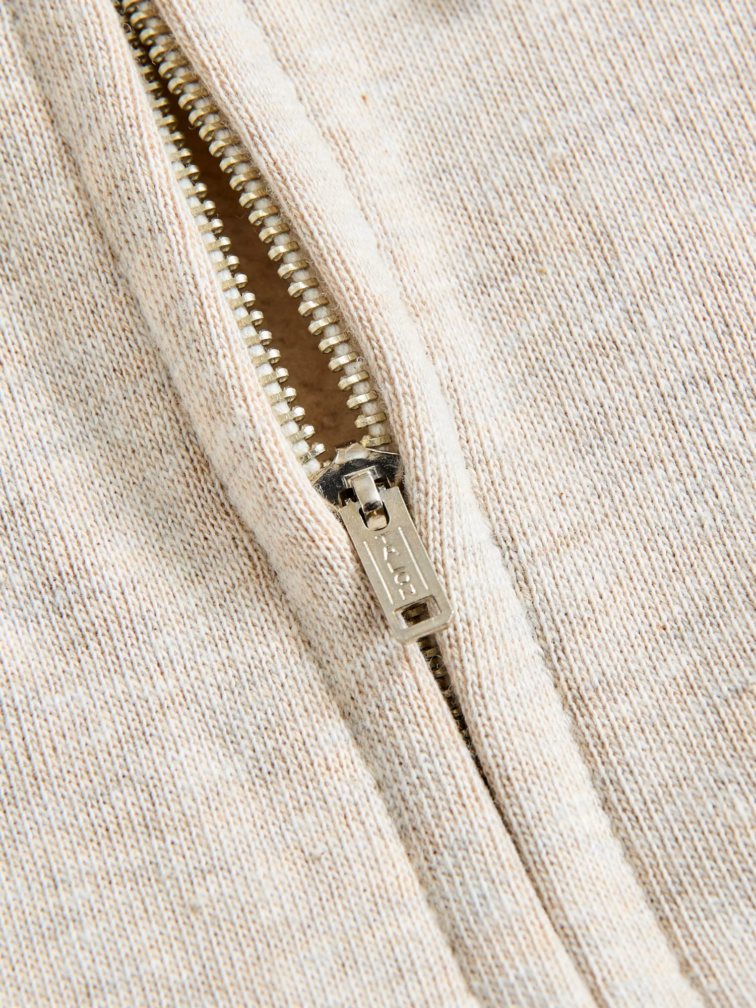 451 Loopwheel Zip Hoodie in Oatmeal - Image 7