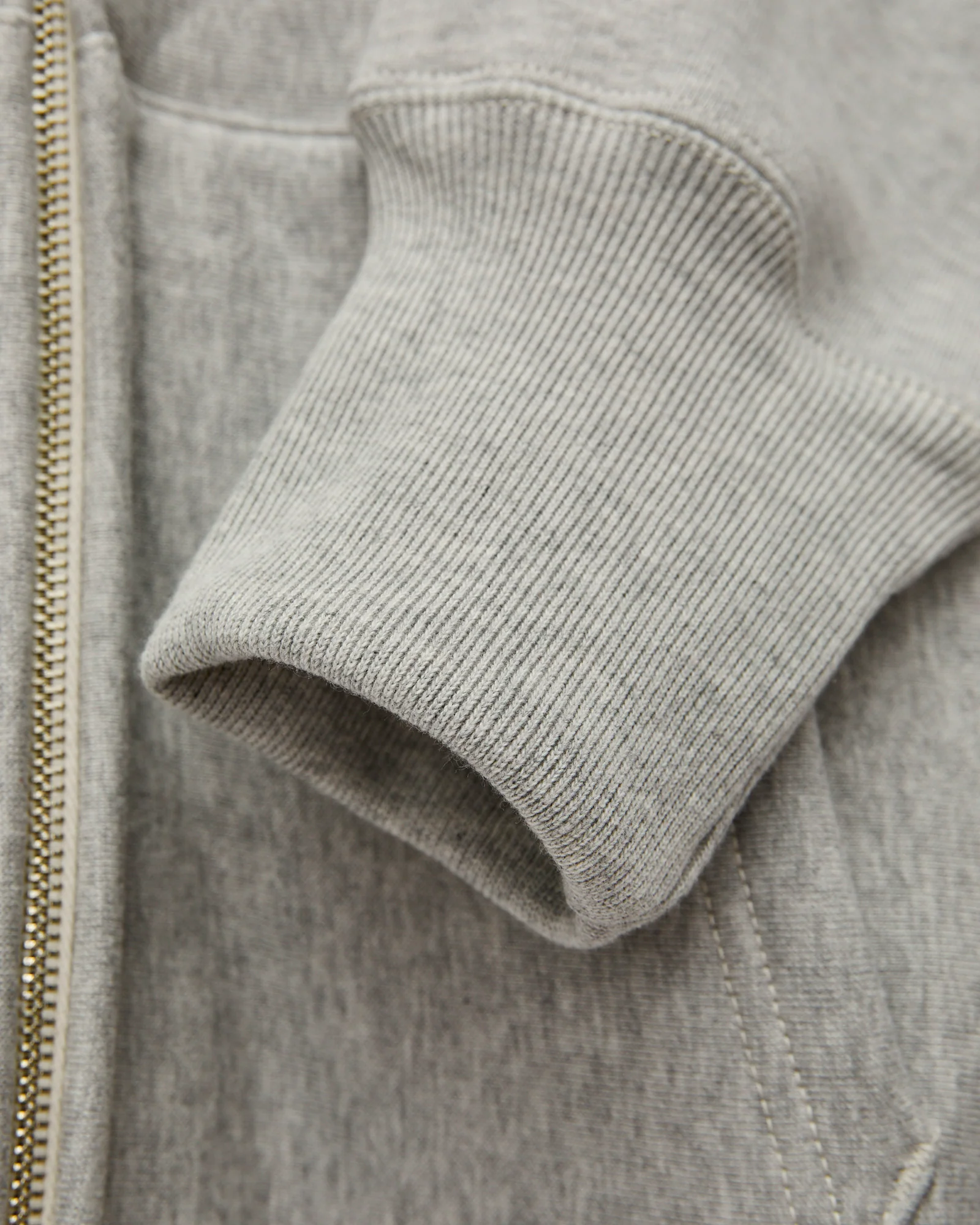 487 Reverse Weave Loopwheel Zip Hoodie in Heather Grey - Image 6