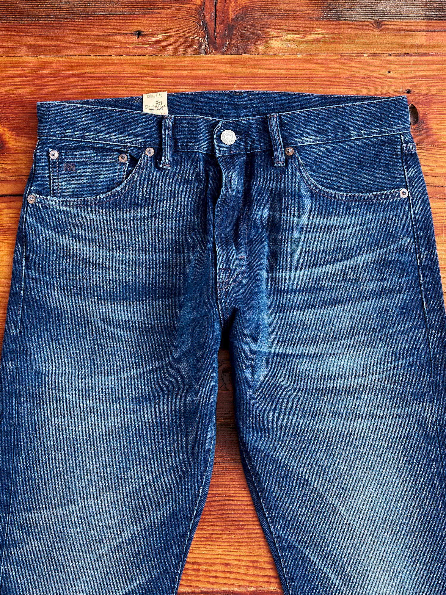 Indigo Bedford Cord Pants - High Slim Fit - Image 3