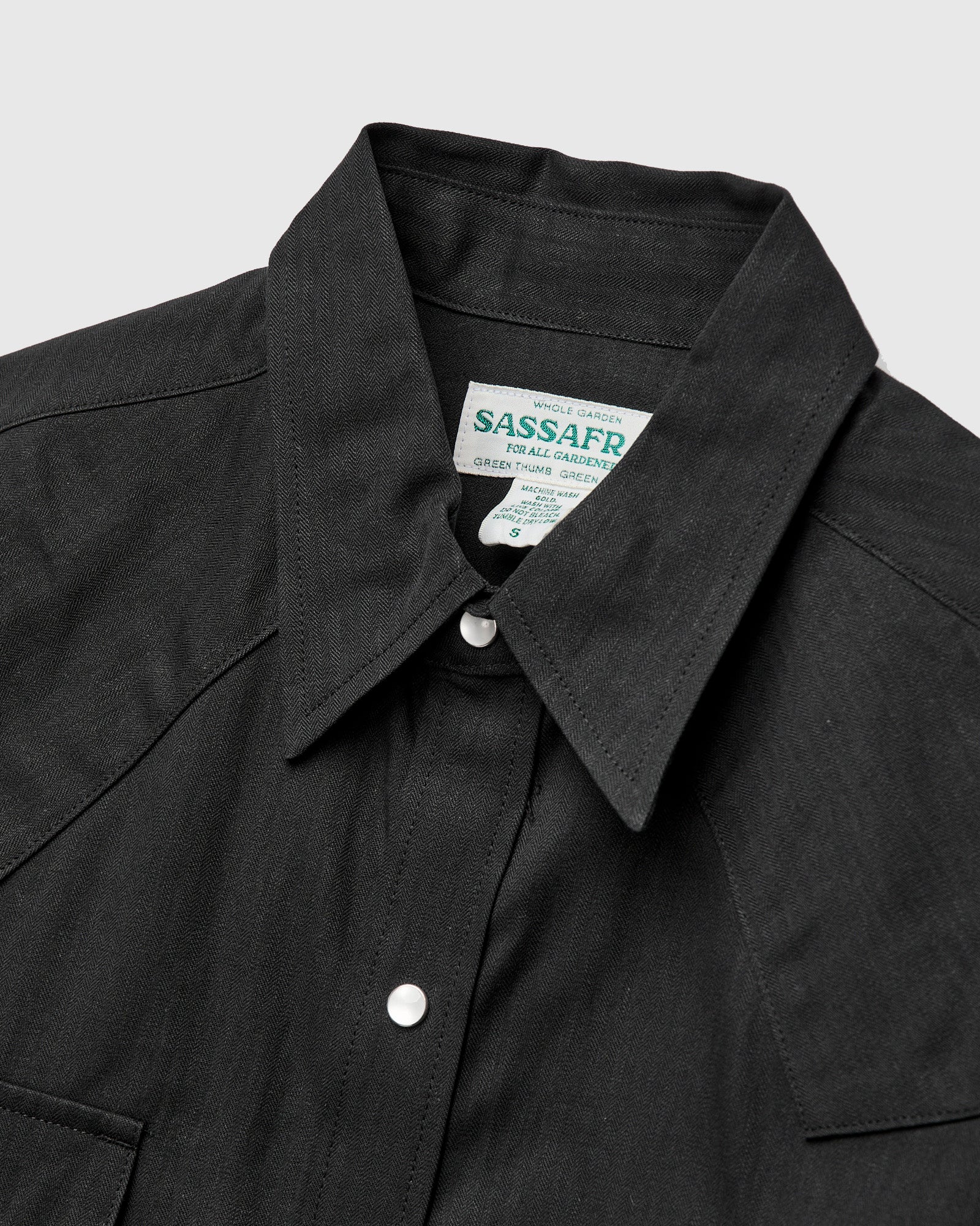 6.5oz Denim Weeds Digger Shirt in Black - Image 3
