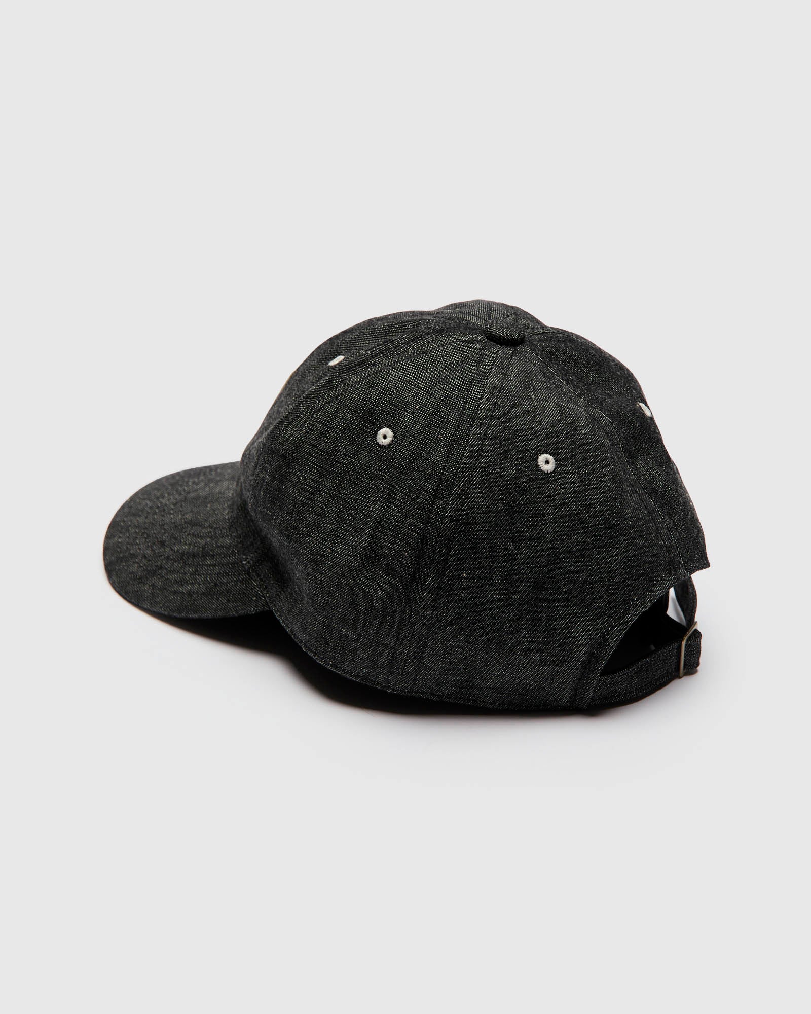 Patch Denim Baseball Cap in Black - Image 3