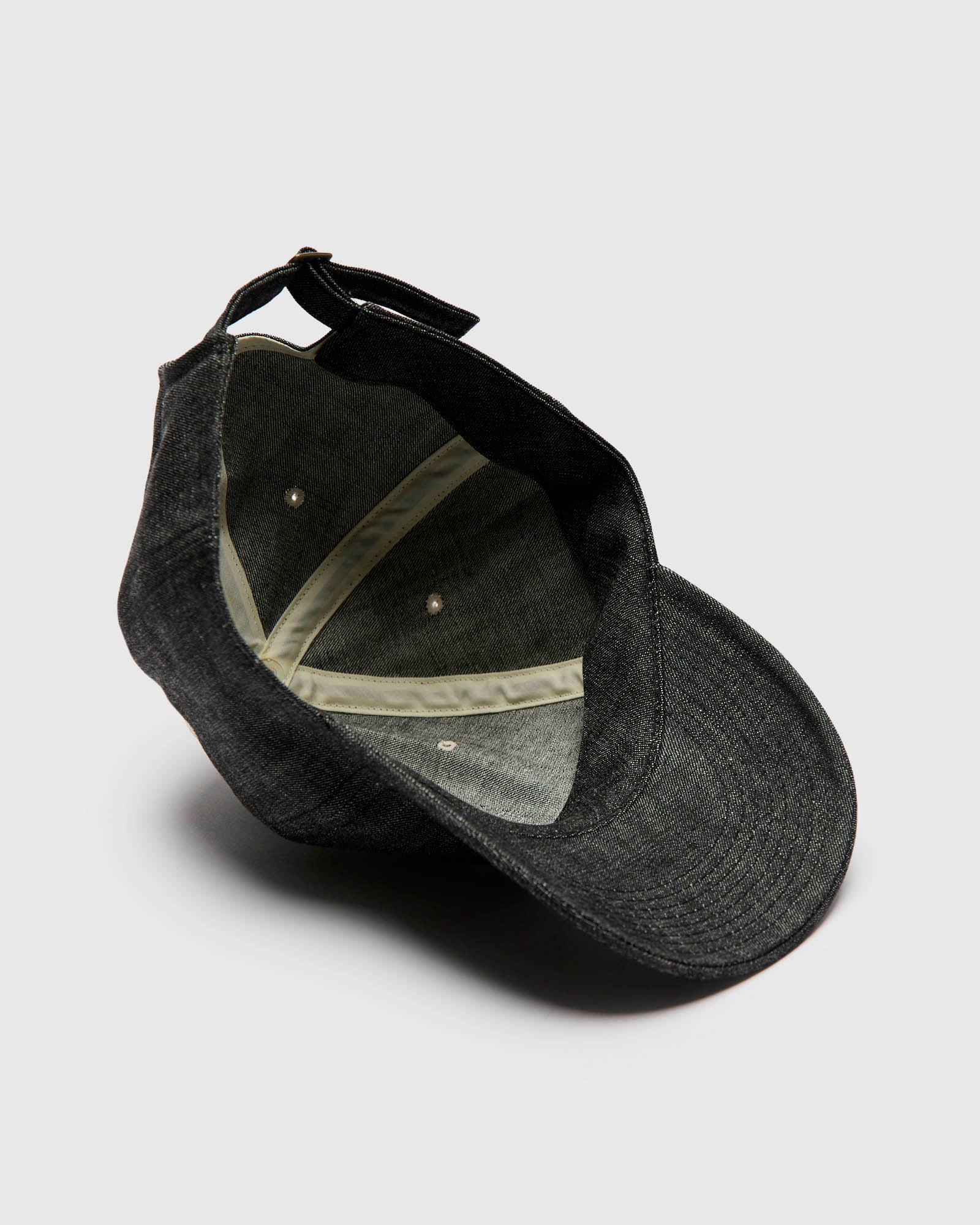 Patch Denim Baseball Cap in Black - Image 4