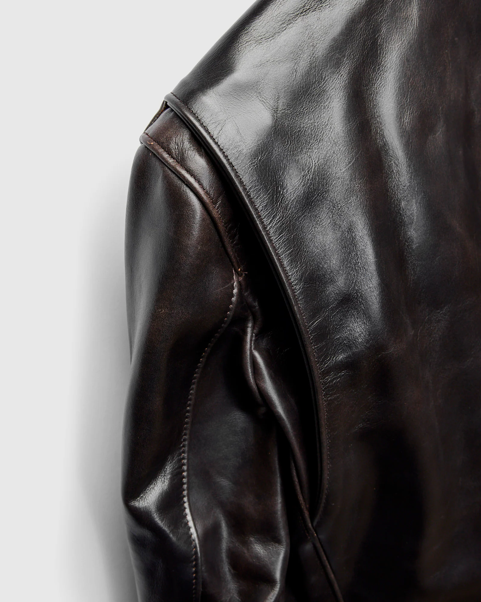 688 Heavy Cowhide Racer Jacket in Brown - Image 9