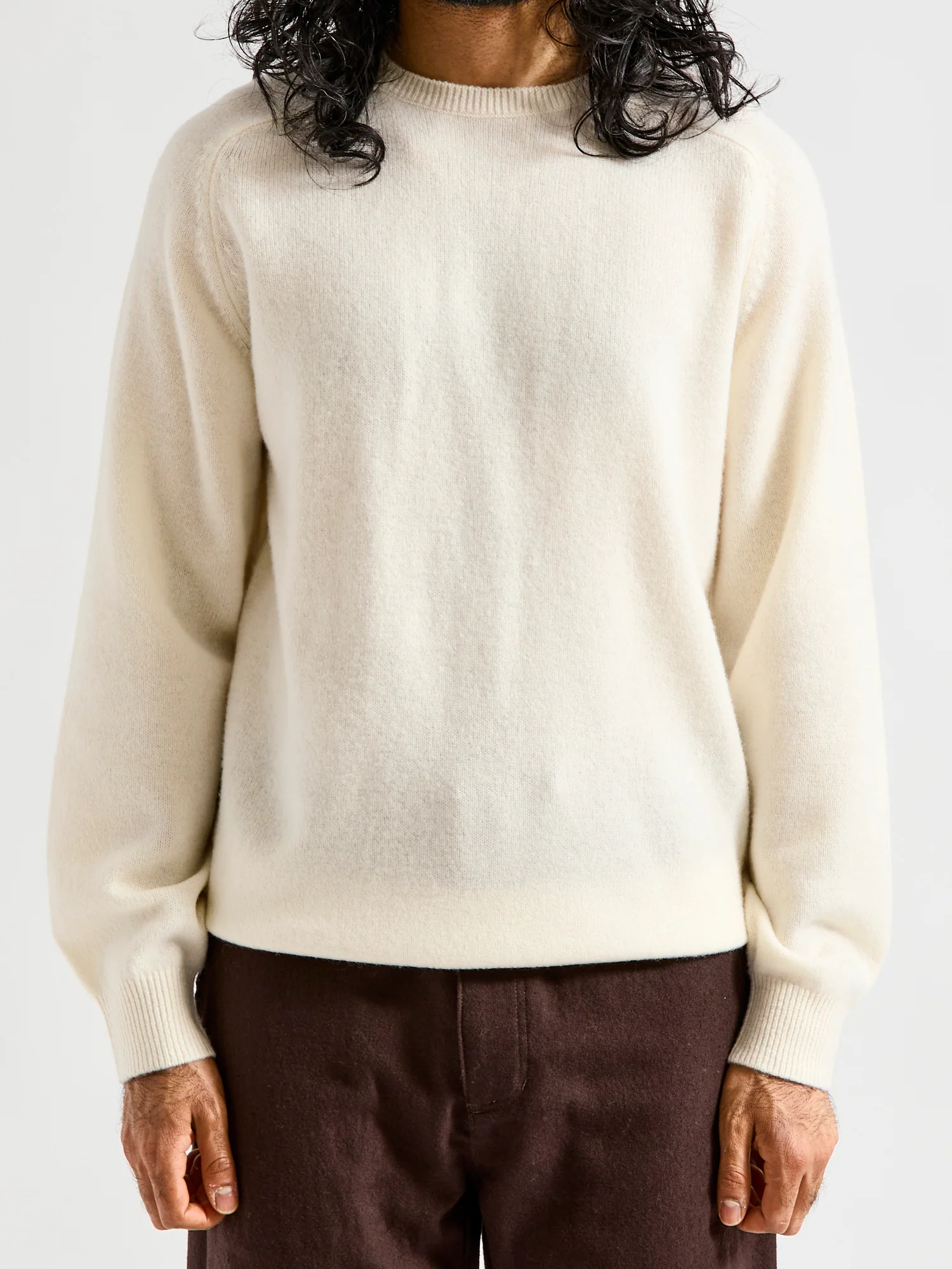 9G Crewneck Knit Sweater in Off White - Image 2
