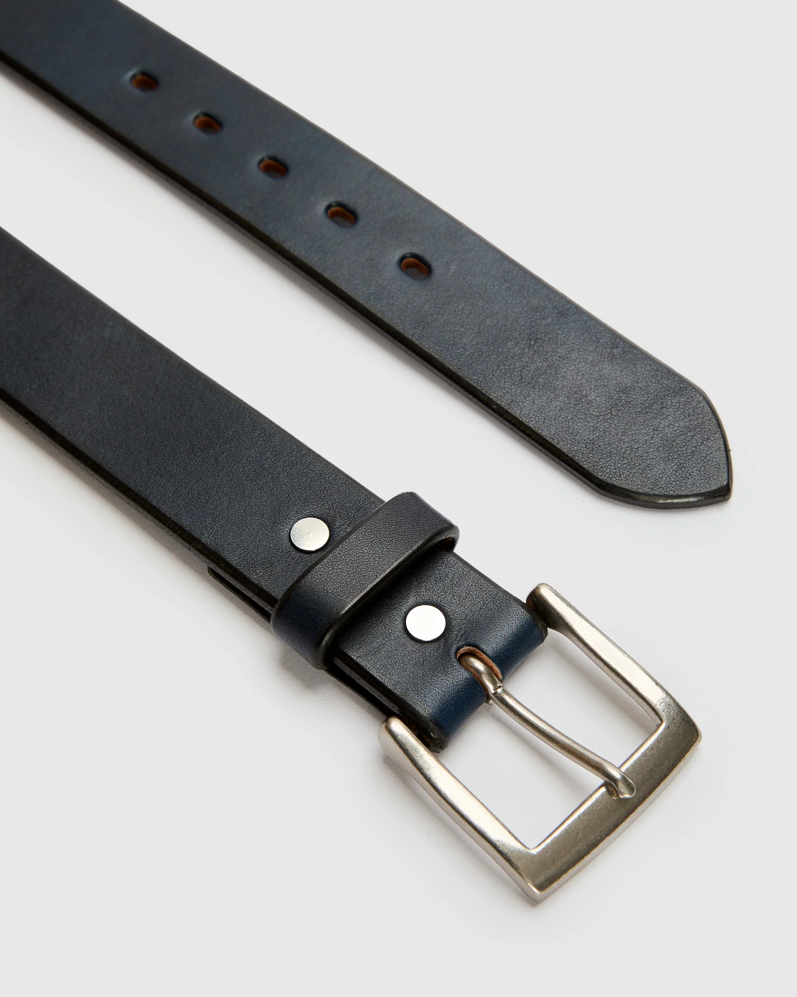 A301-AI "Kurozan" Indigo-Dyed Leather Belt - Image 2