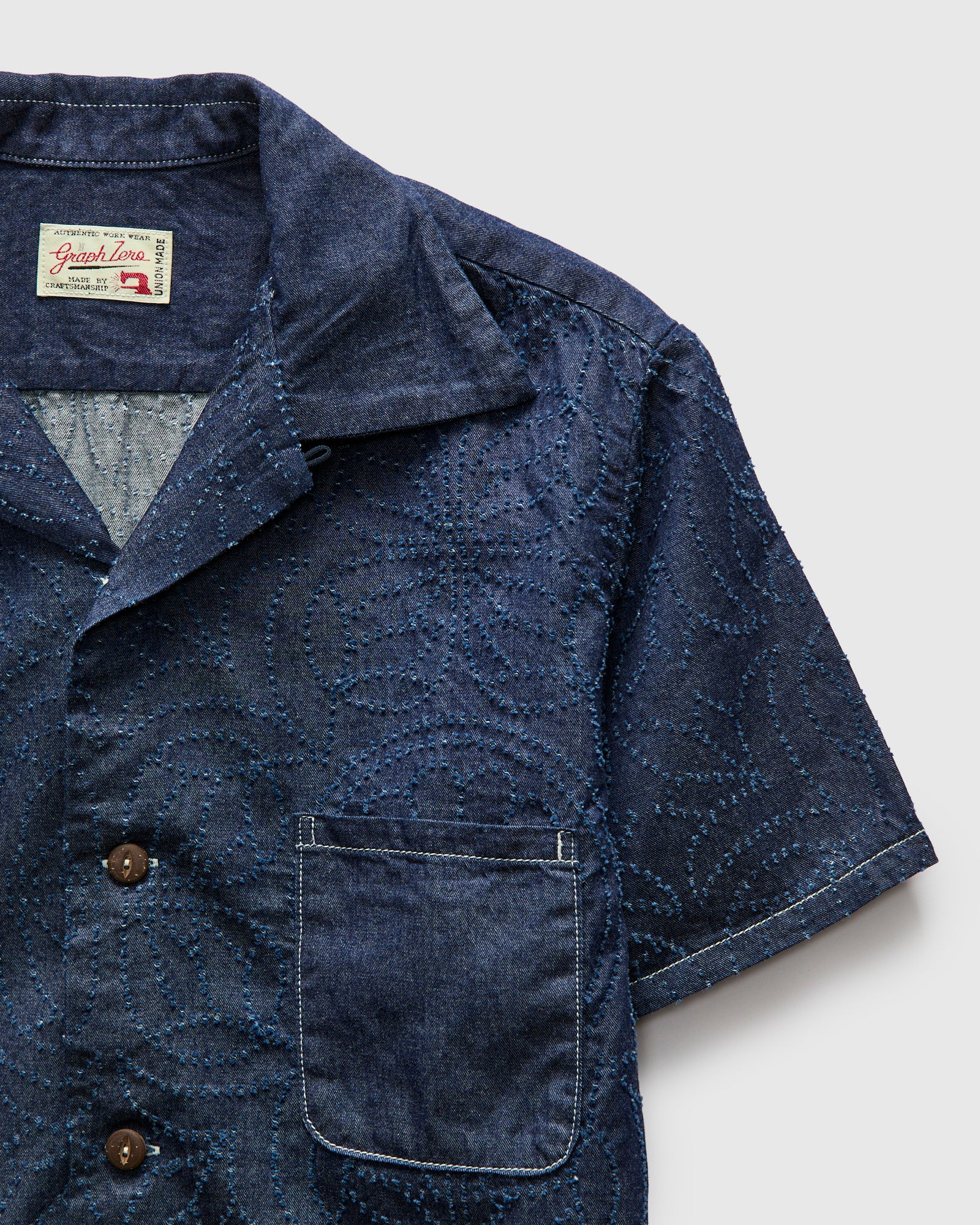 Aloha Shirt in Indigo Flower - Image 6