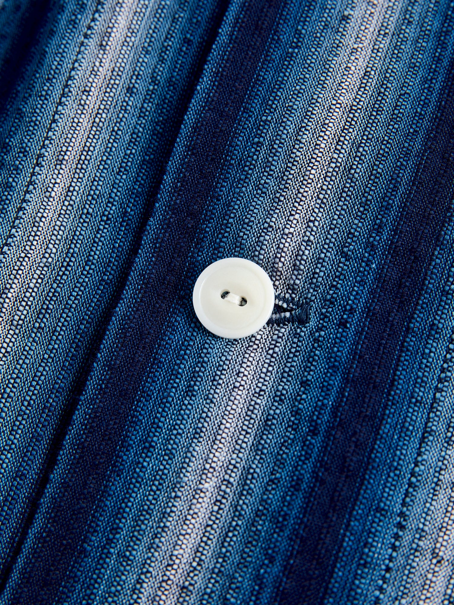 "Awa-Ai" Long Sleeve Shirt in Indigo Shijira Stripe - Image 5