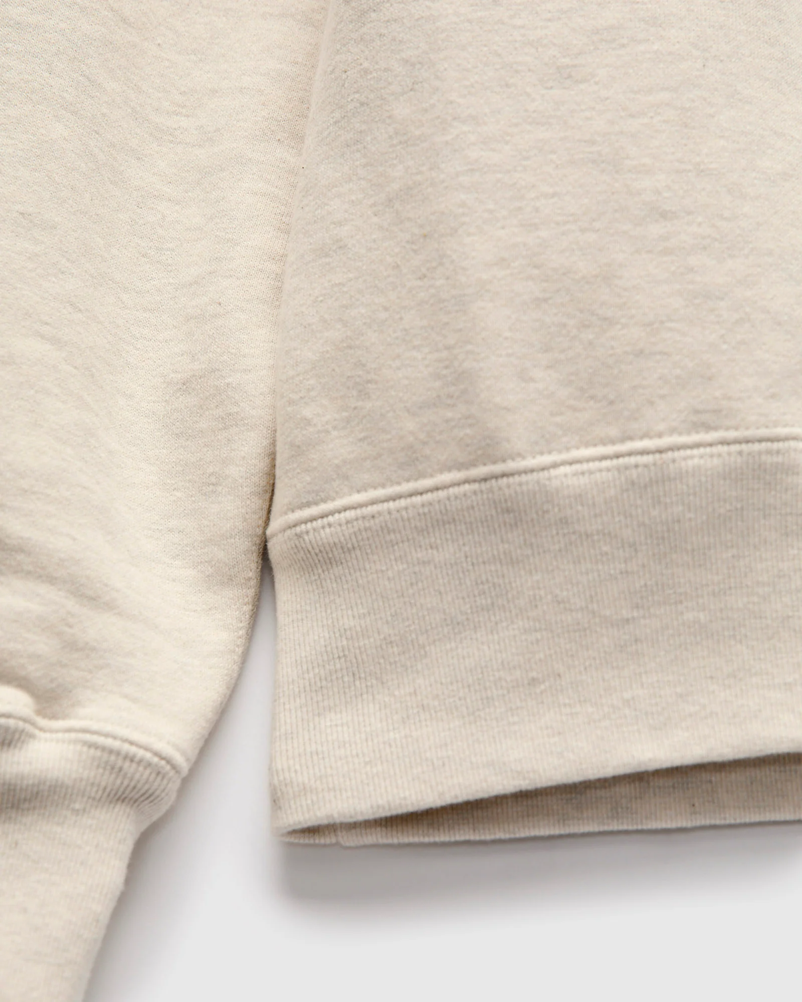 Azuma-Knit Fleece Crewneck Sweater in Oatmeal - Image 5