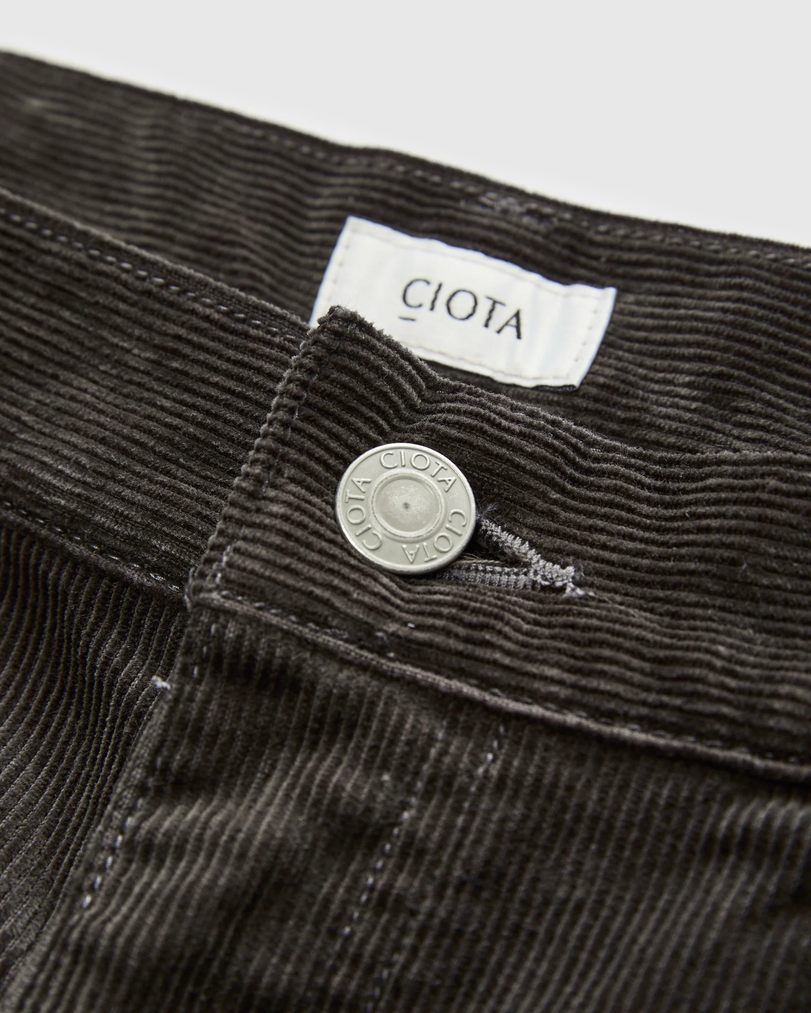 Baggy 5 Pocket Corduroy Pants in Charcoal Grey - Image 5
