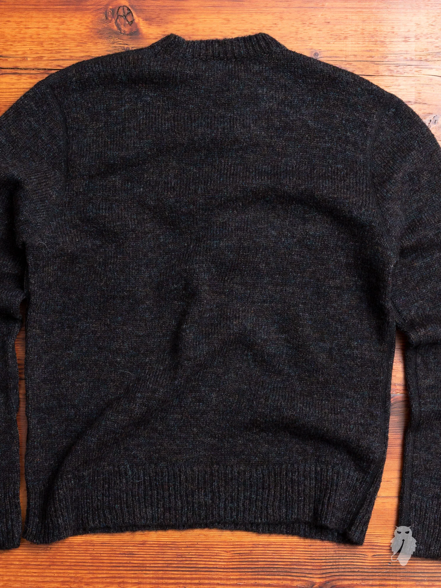 Base Roundneck Sweater in Black Tweed - Image 7