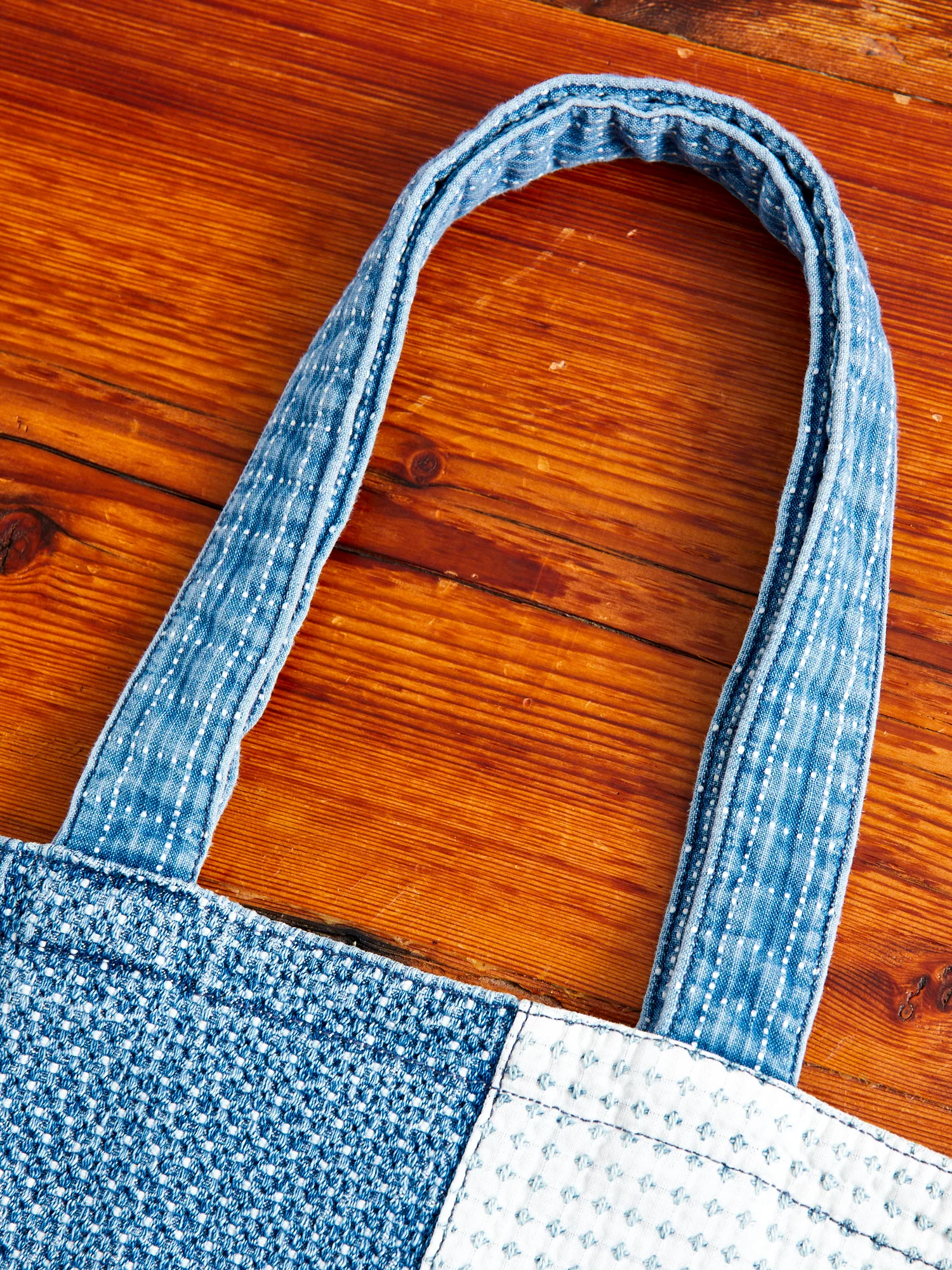 Medium Boro Patchwork Tote Bag in 3-Year Wash - Image 5