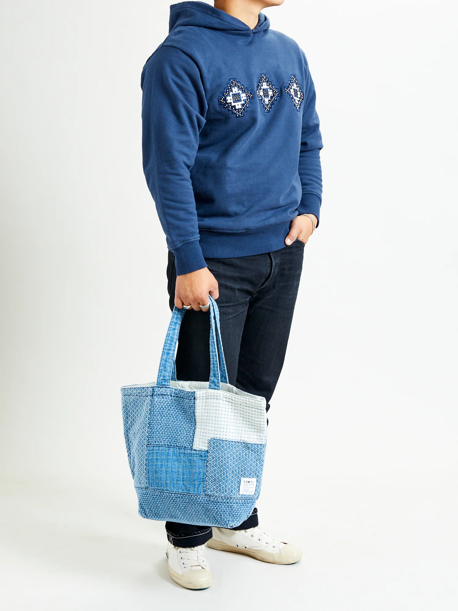 Medium Boro Patchwork Tote Bag in 3-Year Wash - Image 8