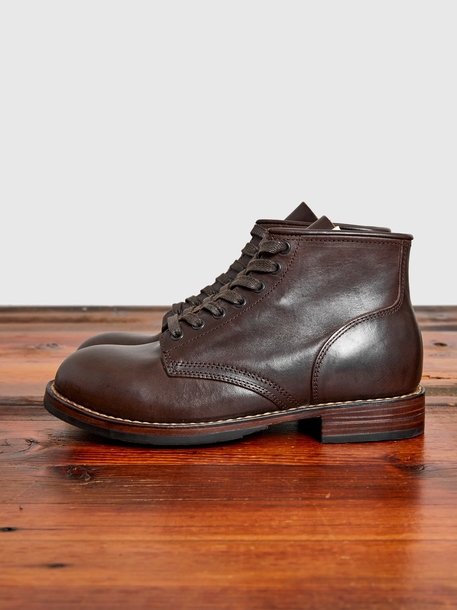 Brigadier Boots-Folk in Dark Brown Italian Horsehide - Image 3