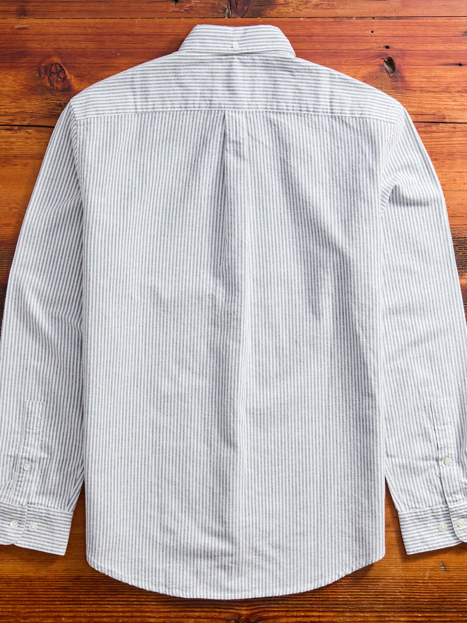 Brushed Oxford Stripe Button-Up Shirt in Blue - Image 8