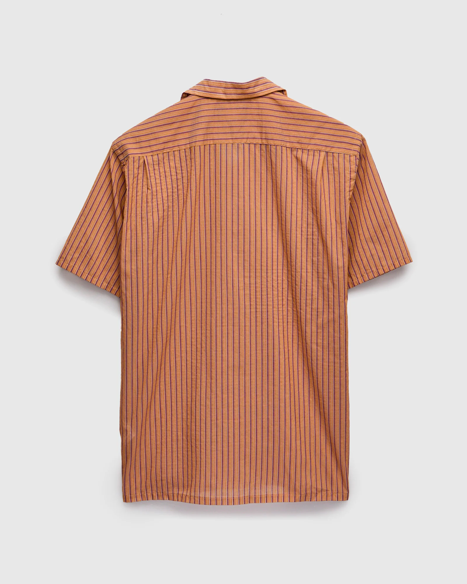 Bumpy Stripe Open Collar Shirt in Orange - Image 2